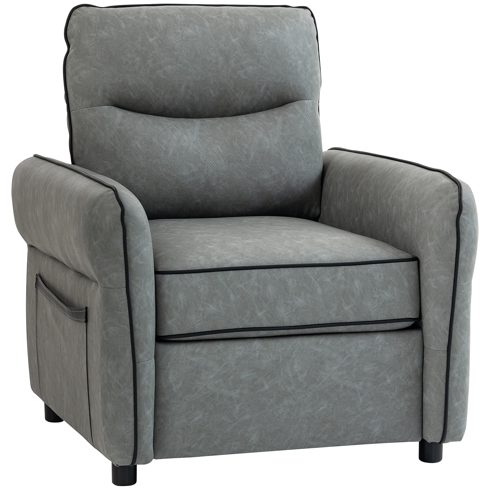 JOWETT Faux Leather Accent Armchair - Grey - Life Essentials