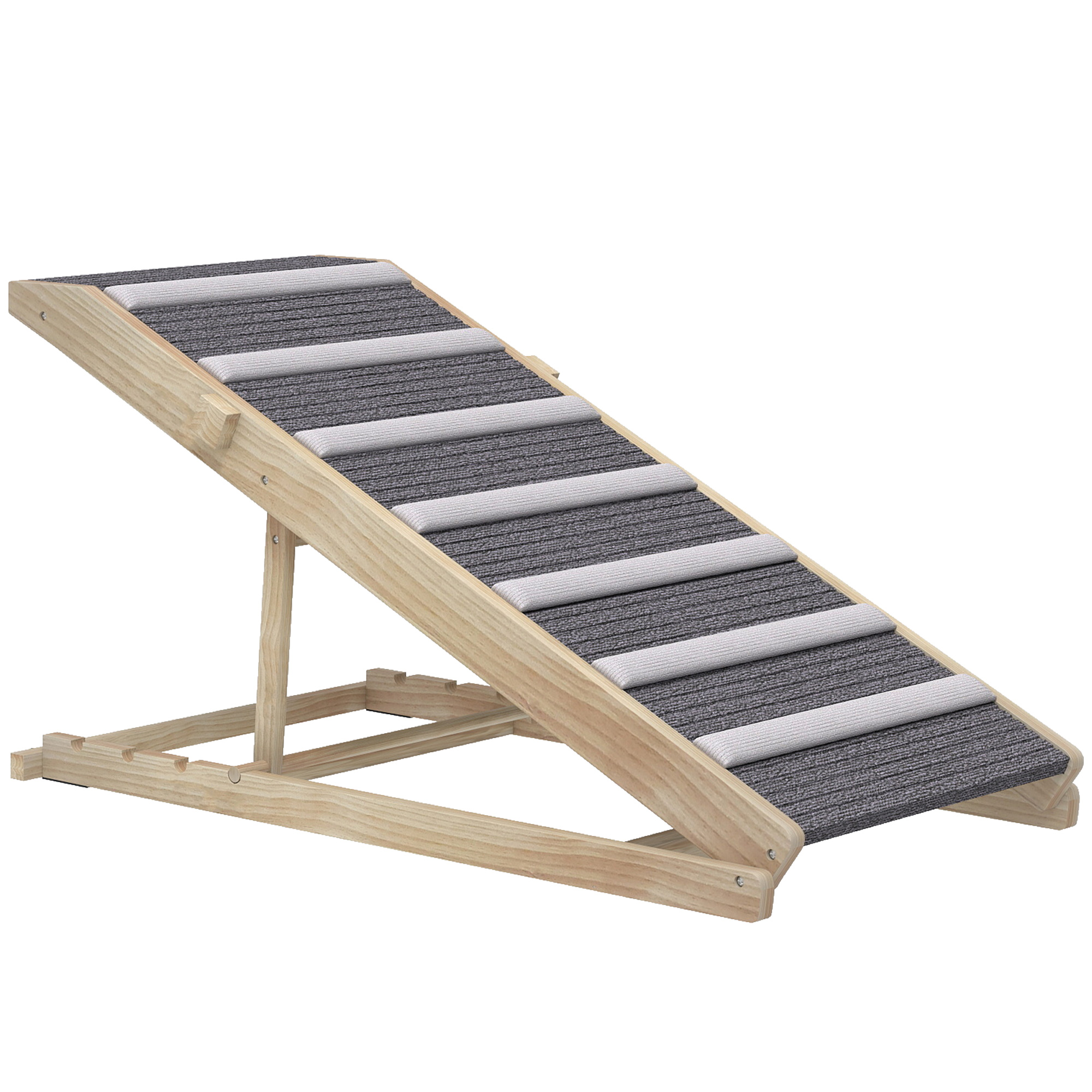YENDELL Adjustable Folding Dog Ramp for Couch, 4 Height Levels - Natural - Life Essentials
