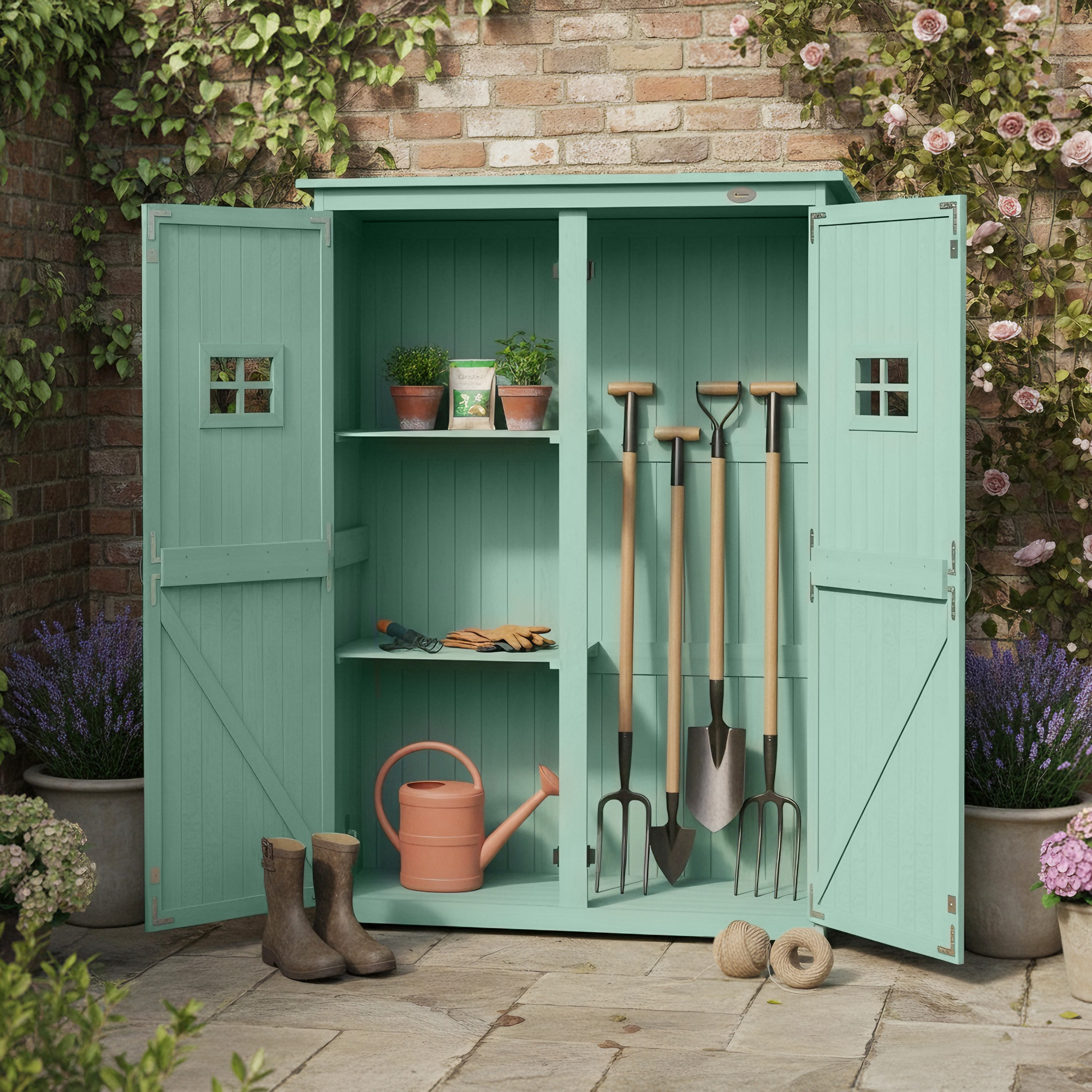 NOCTIA Wooden Wooden Garden Shed - Green