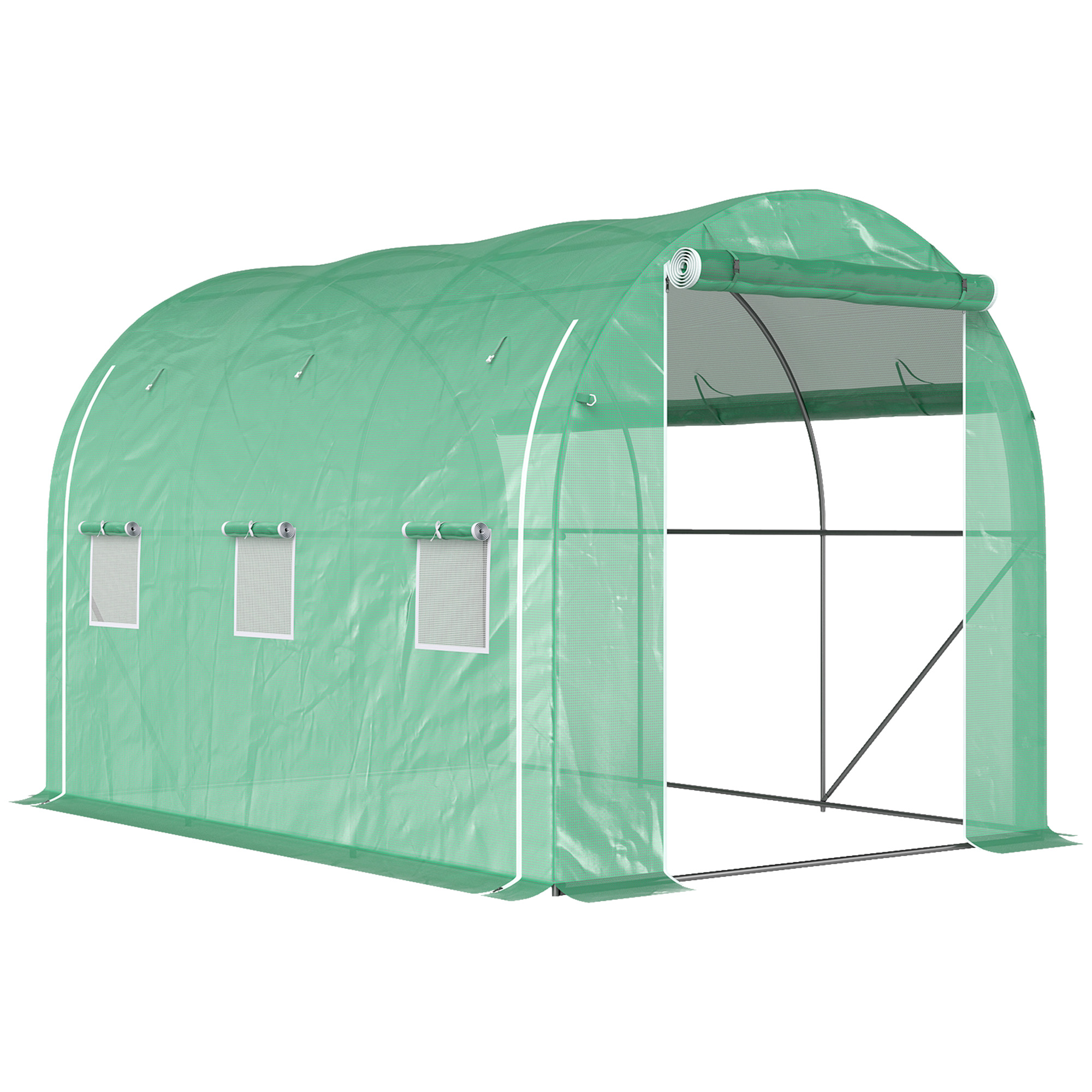 SERORE PE Polytunnel Greenhouse - Green - Life Essentials