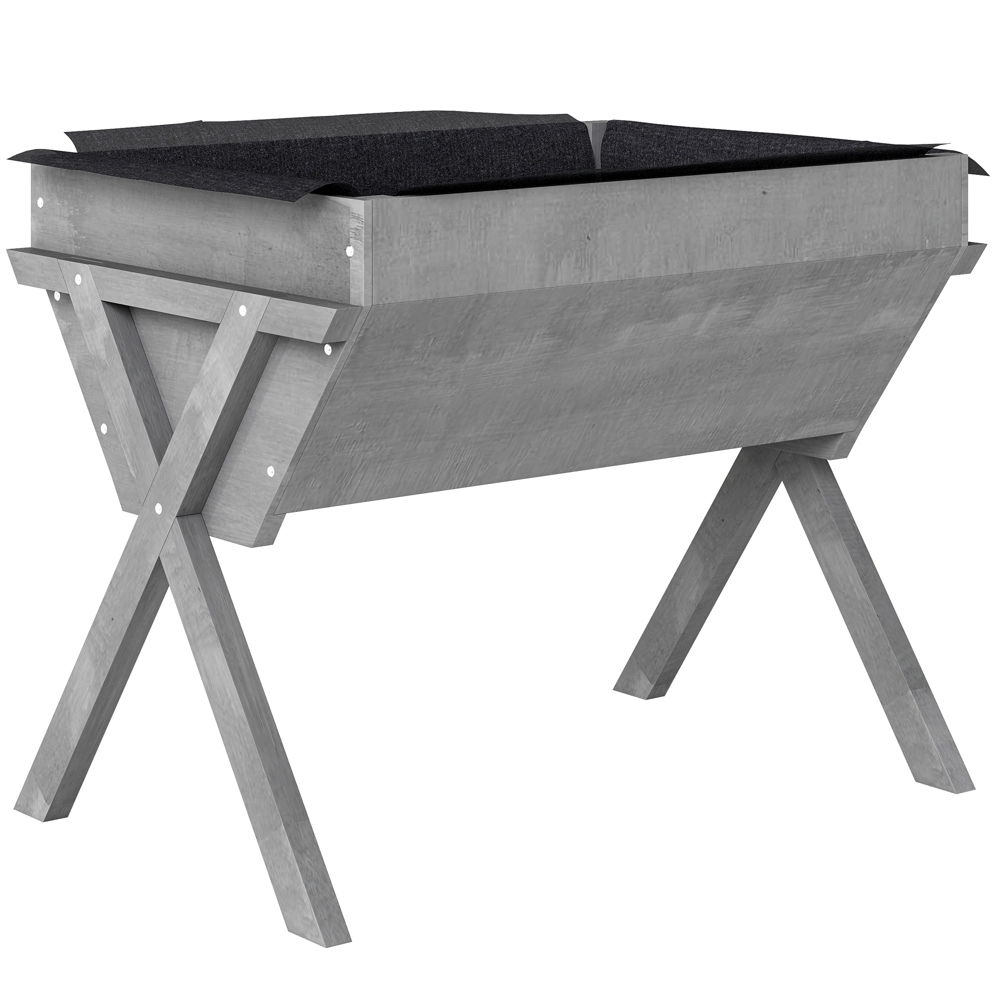 GLORLUM Wooden Wooden Raised Garden Bed - Light Grey - Life Essentials