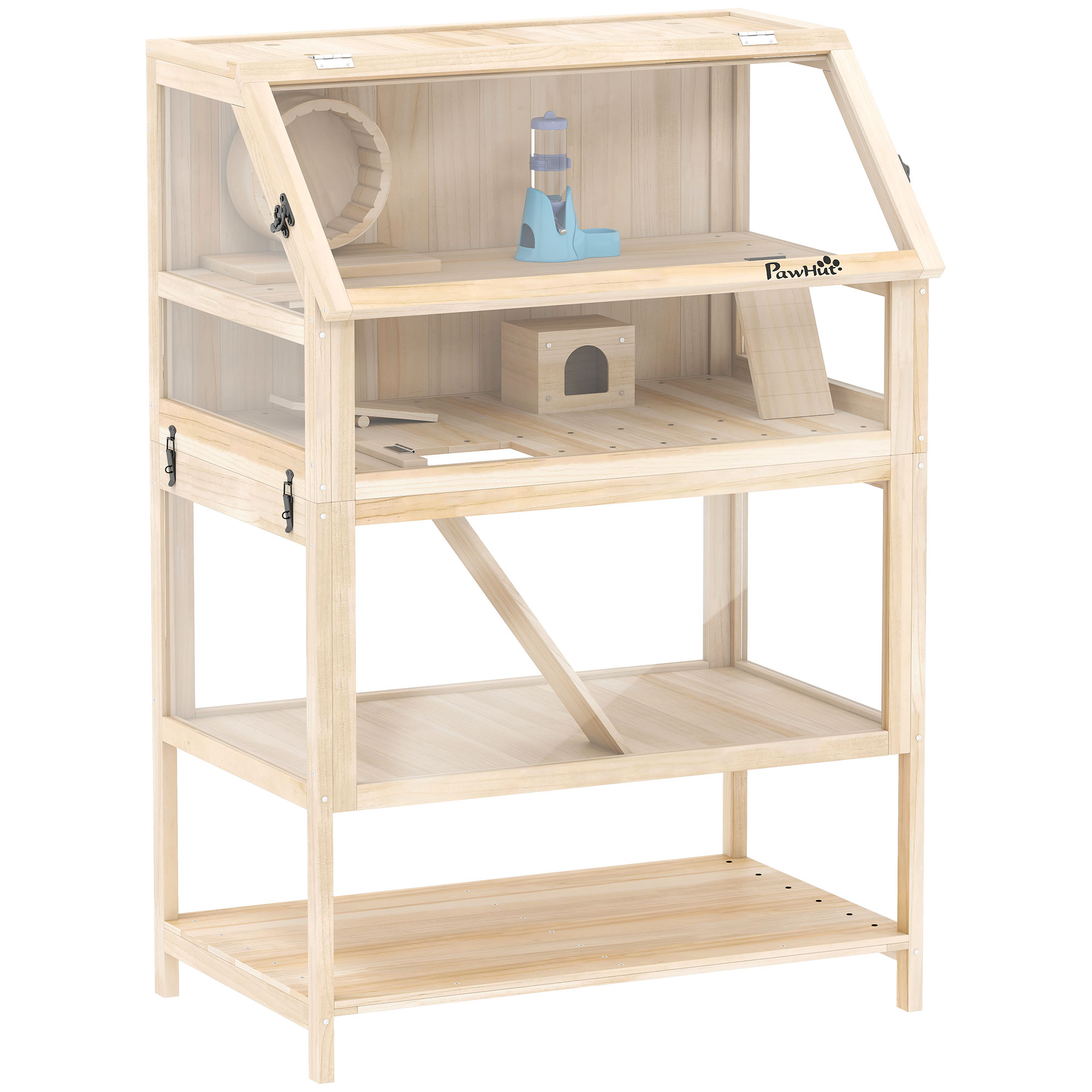 GRAORE Wooden Hamster Cage - Light Wood - Life Essentials