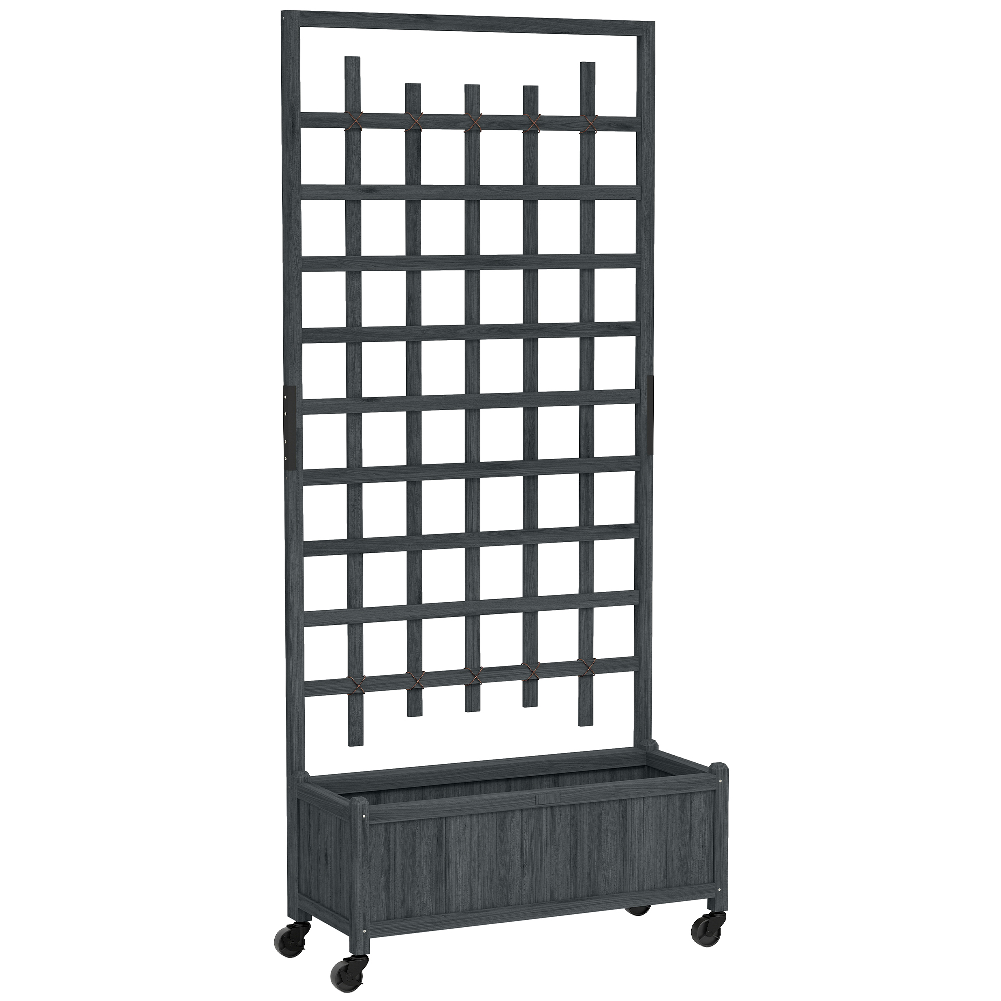 SERARI Wooden Trellis Planter Box - Grey - Life Essentials