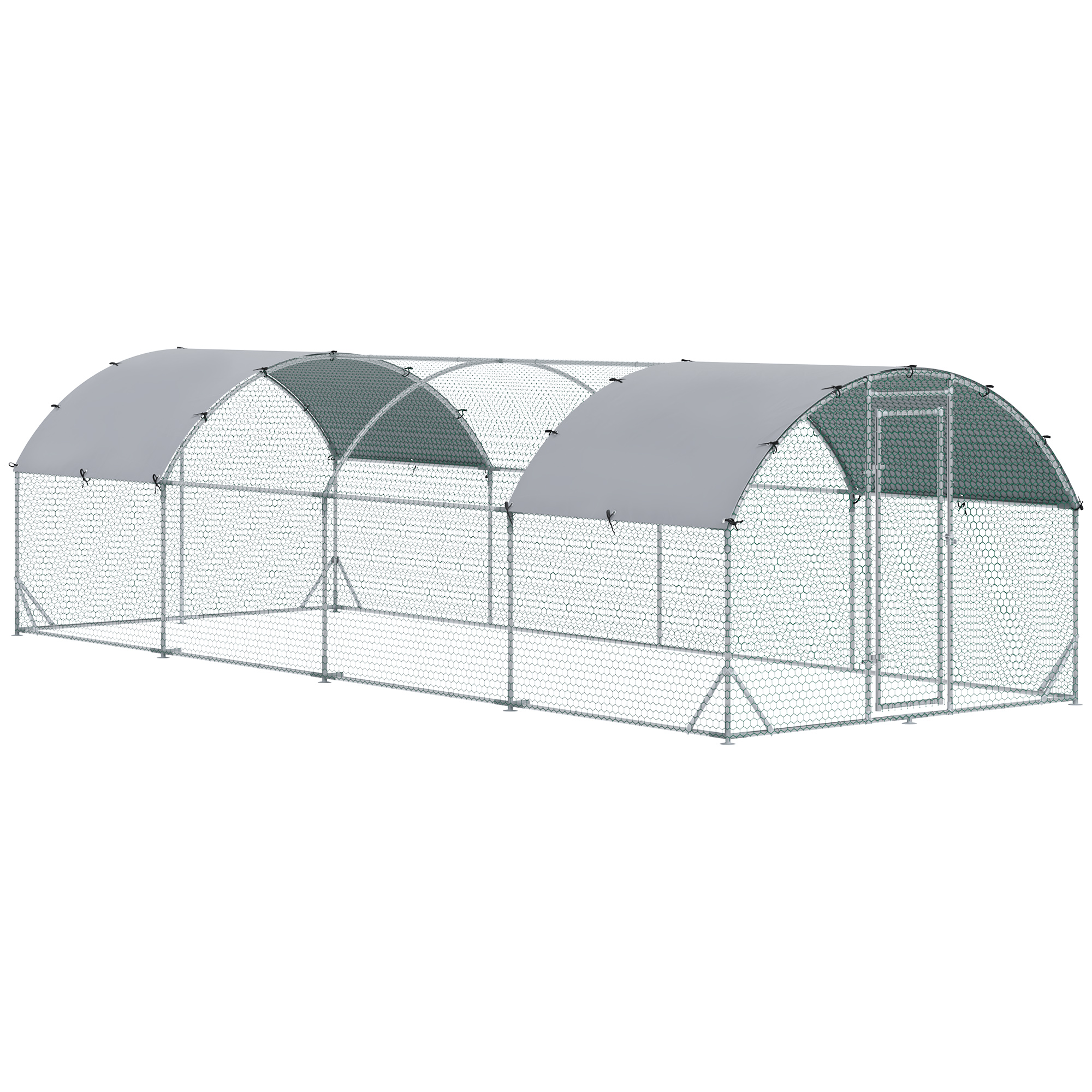 UMBGAL Fabric Walk-In Chicken Coop - Silver - Life Essentials