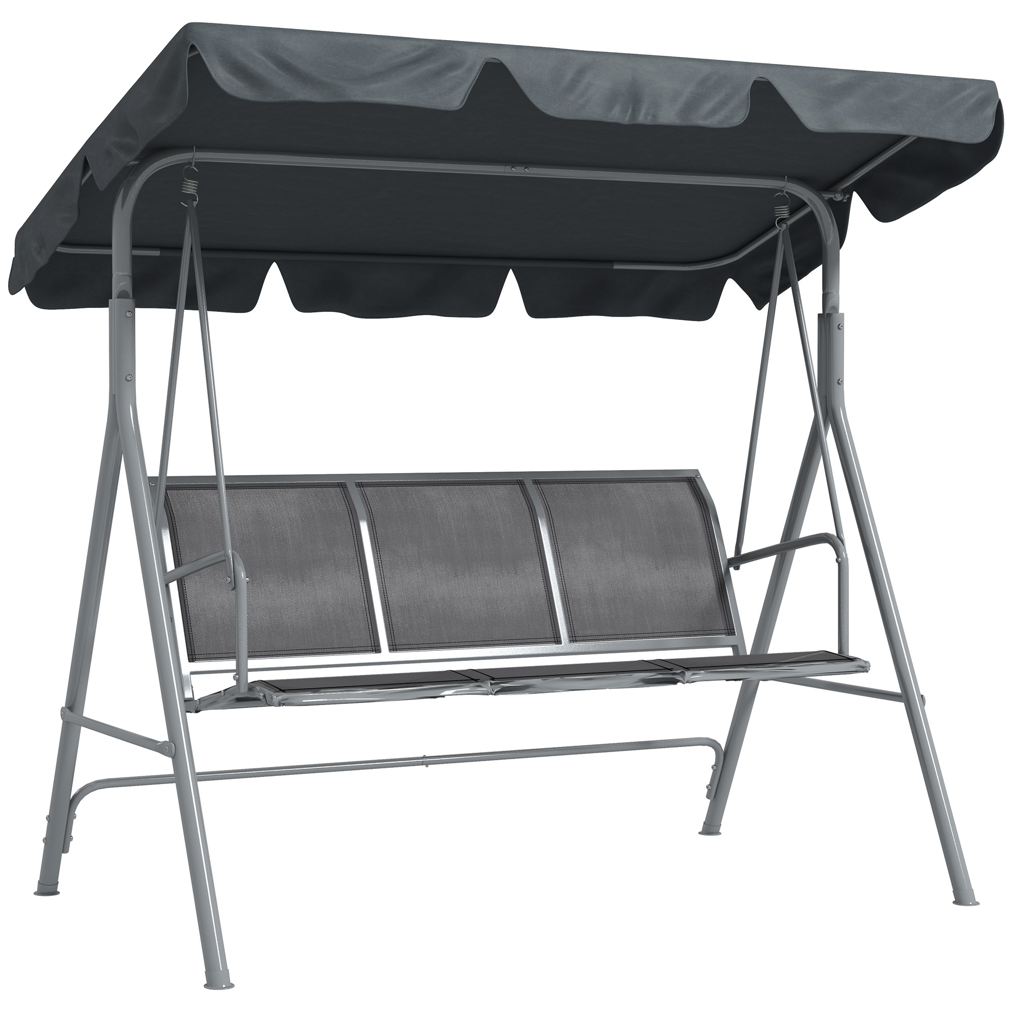 BRAVER Metal Garden Swing Chair - Dark Grey - Life Essentials