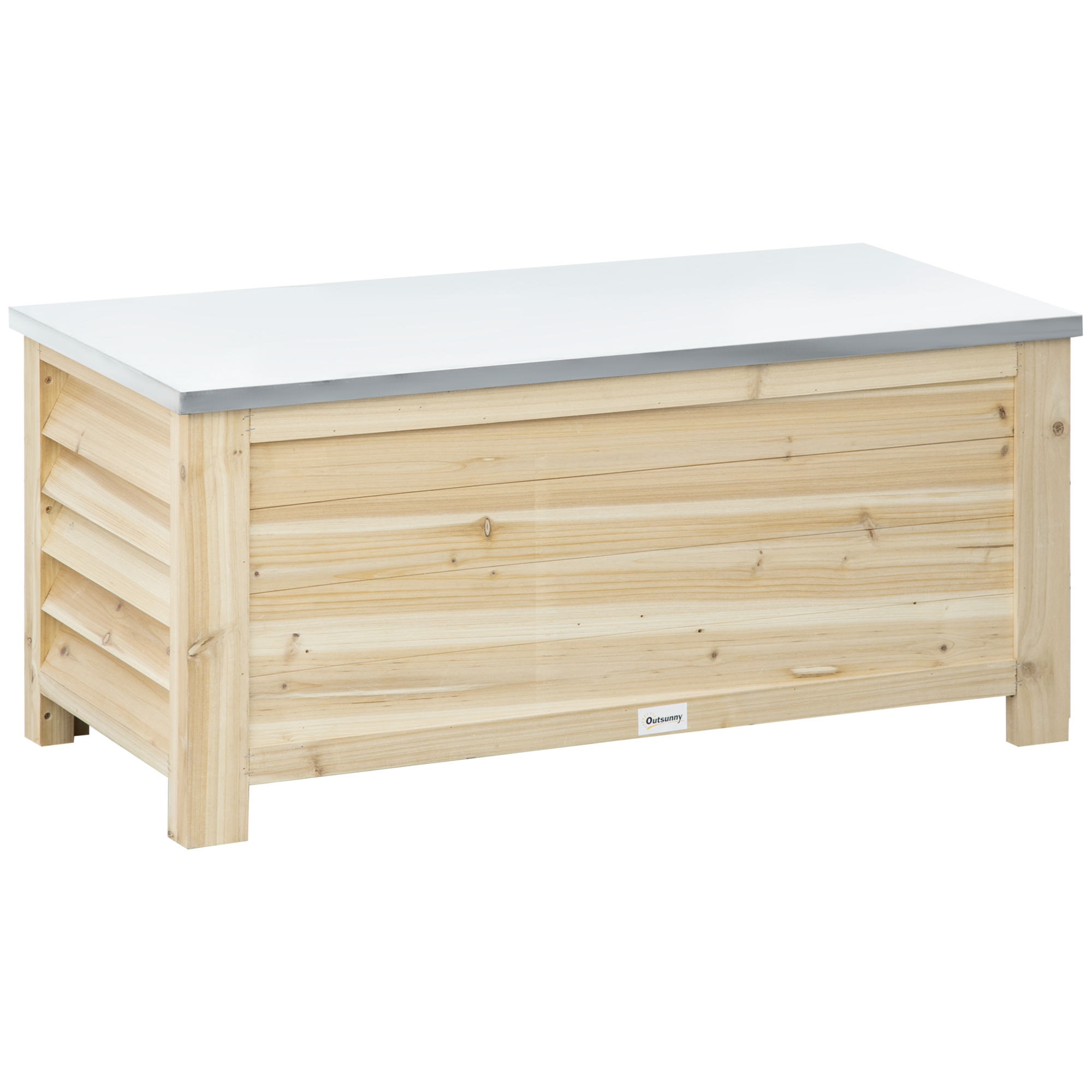 VORIS Wooden Outdoor Storage Box - Light Wood - Life Essentials