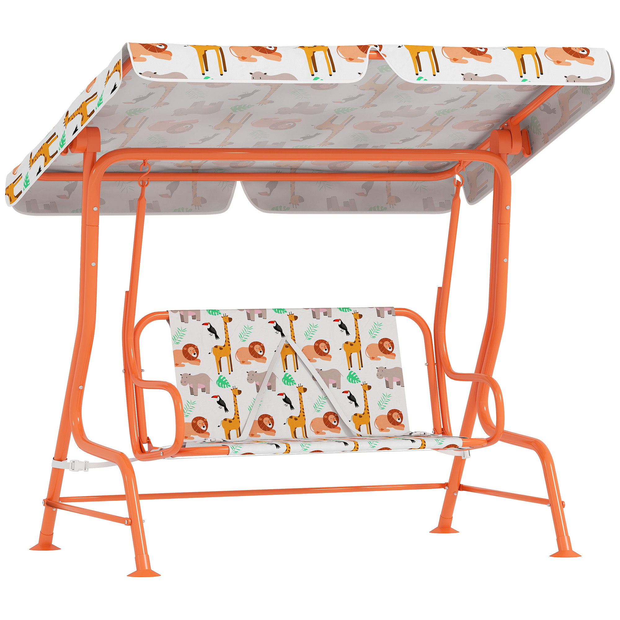AURELI Fabric Kids Porch Swing - Orange - Life Essentials