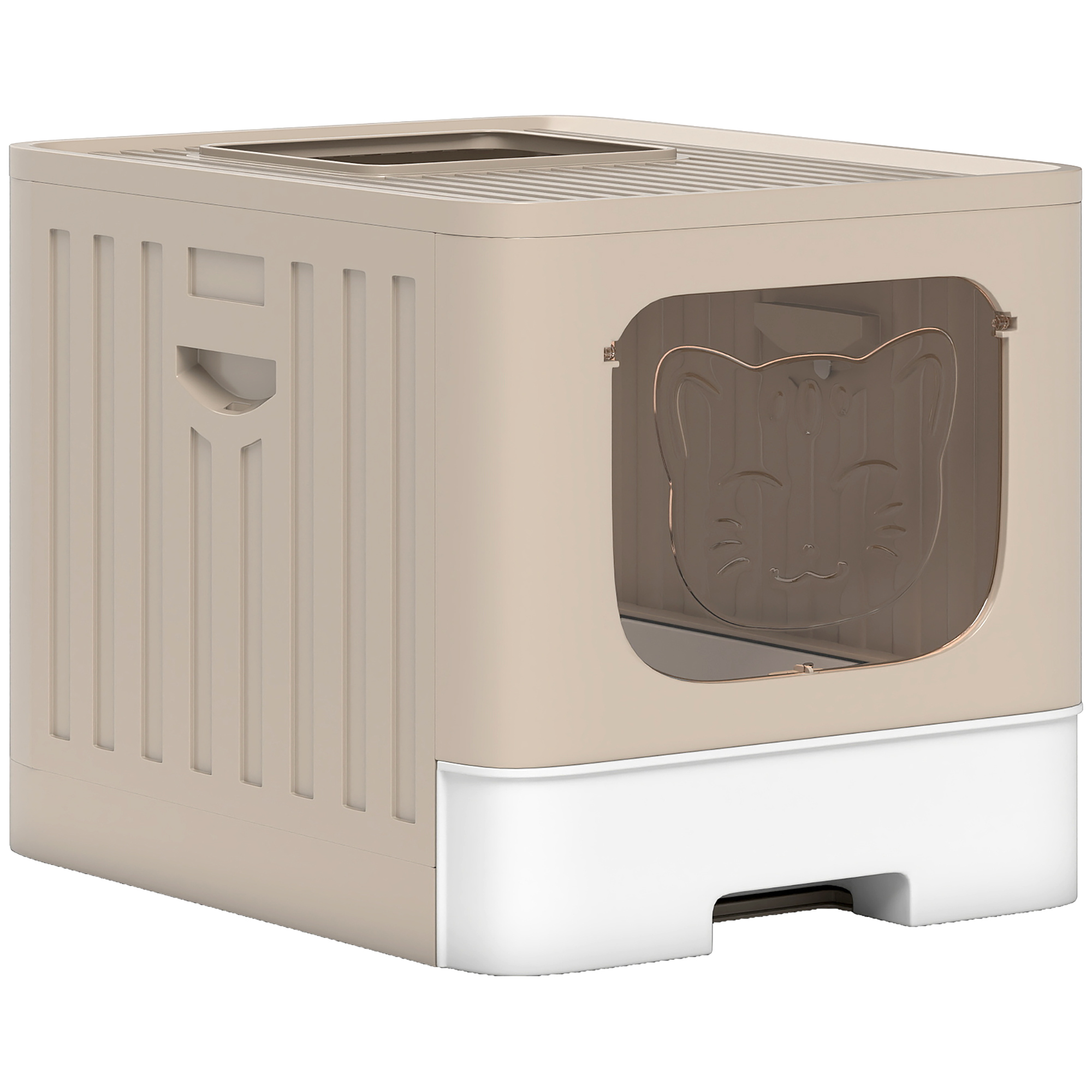 GRAION PP Foldable Cat Litter Box - Khaki - Life Essentials