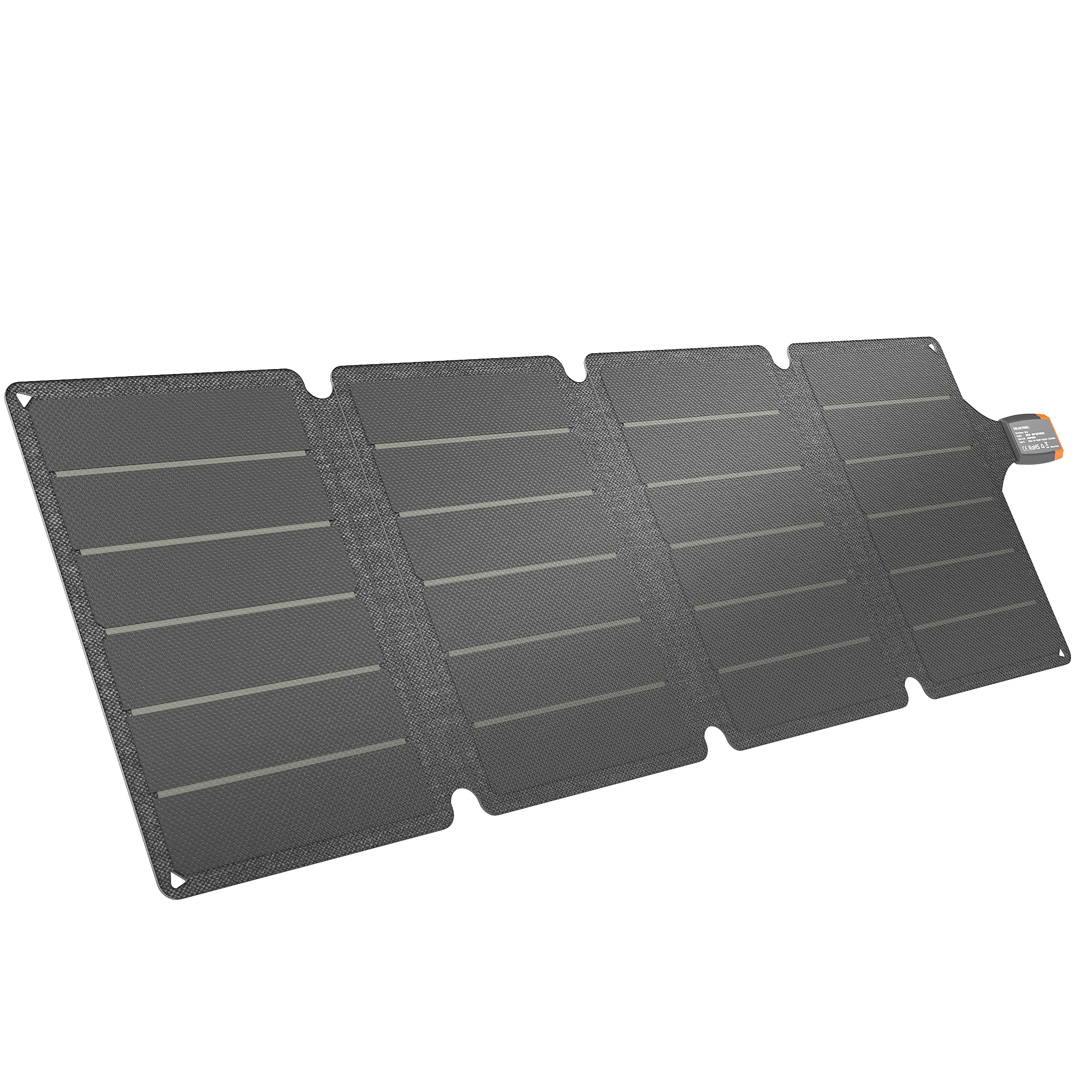 BARNHAM 36W Foldable Portable Solar Panel Charger with USB A and USB C Ports - Grey and Orange - Life Essentials