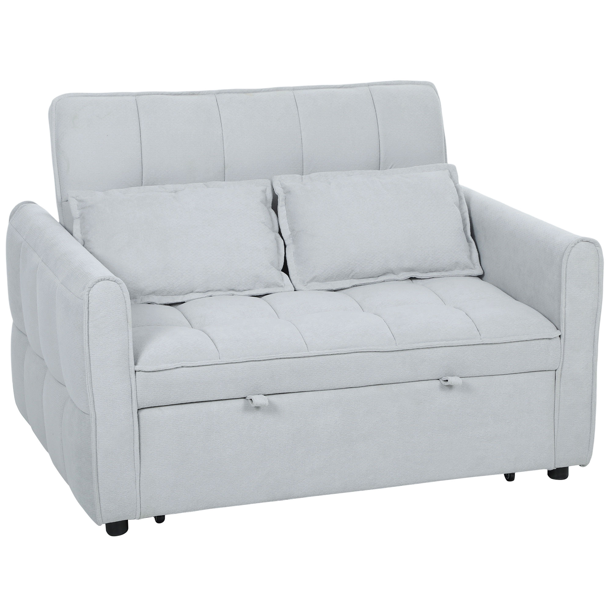 NOVURE Wooden 3 Seater Sofa Bed - Light Grey - Life Essentials