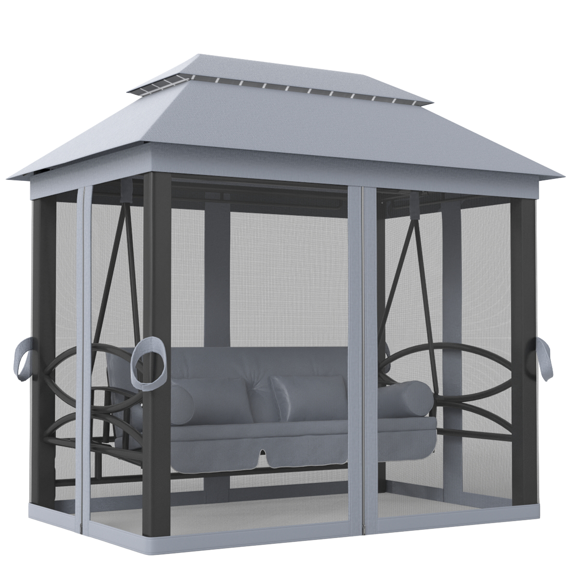 VALORA Metal Garden Swing Chair - Grey - Life Essentials