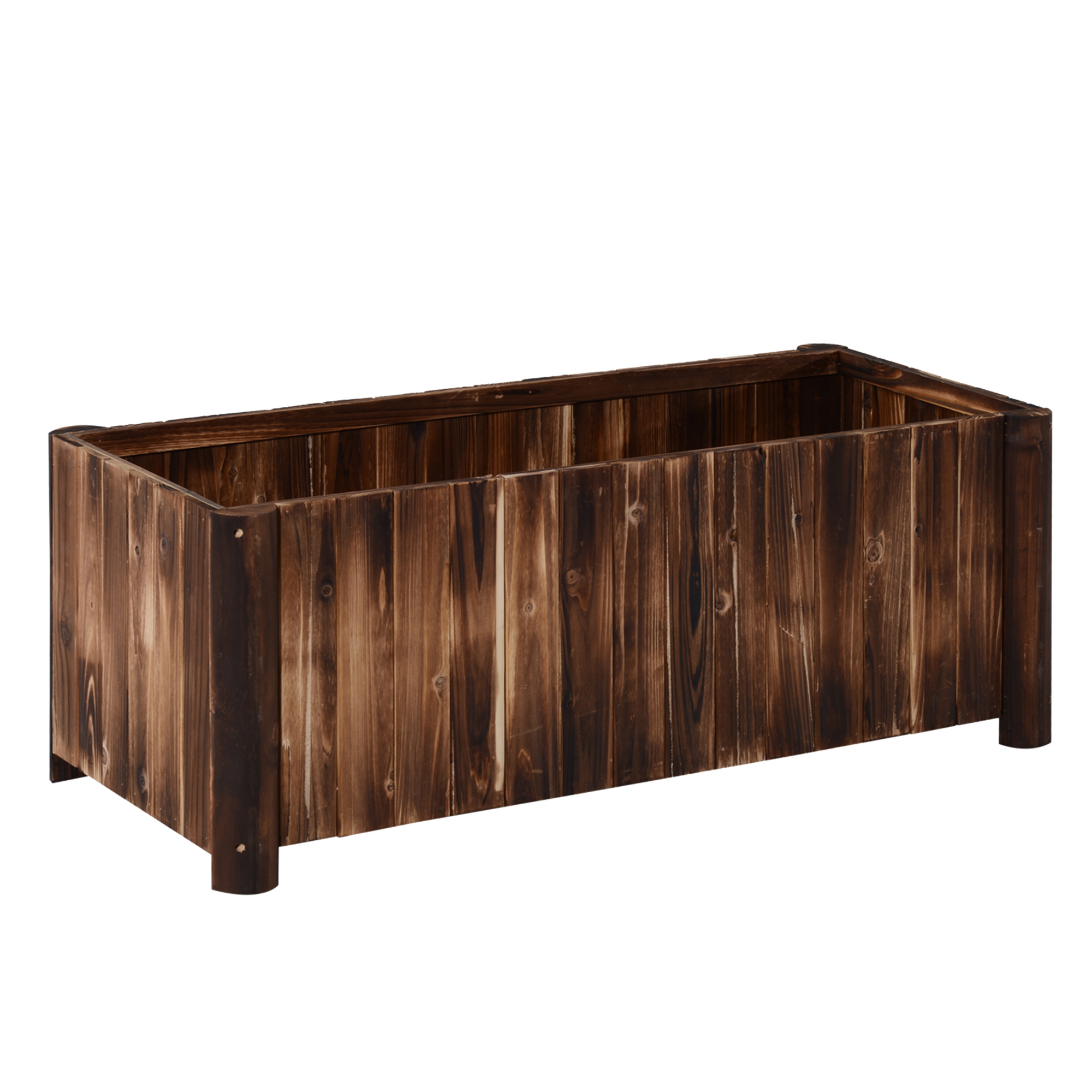 BELENA Wooden Wooden Raised Garden Bed - Dark Wood - Life Essentials