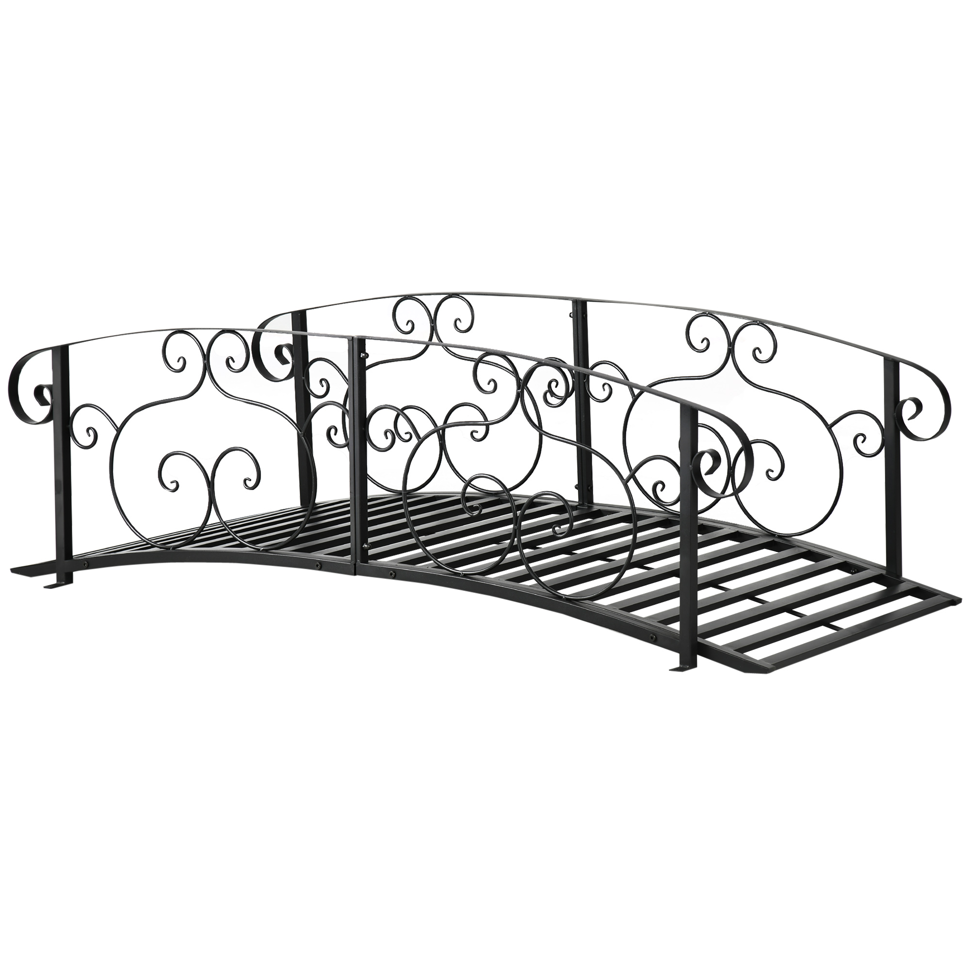 BELURE Steel Metal Garden Bridge - Black - Life Essentials