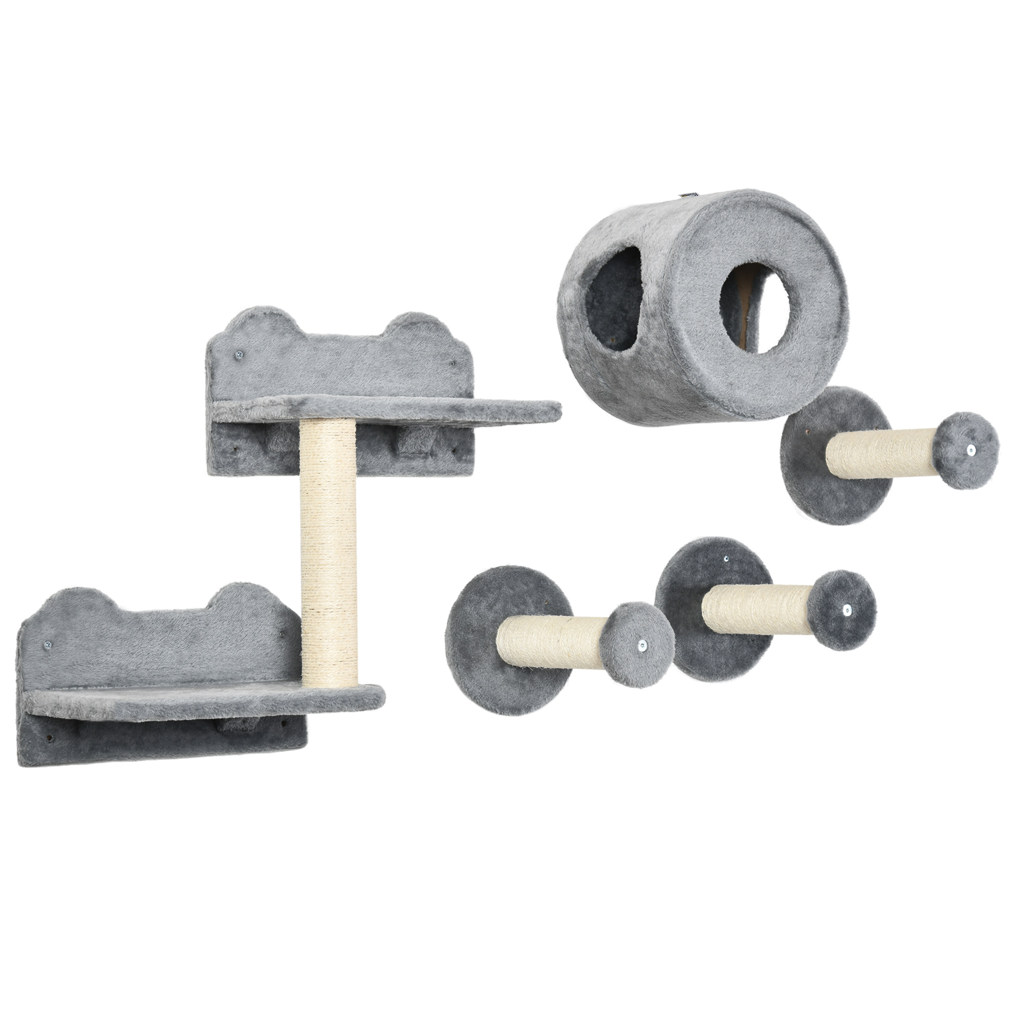 MARVIA Fabric Cat Wall Furniture Set - Grey - Life Essentials