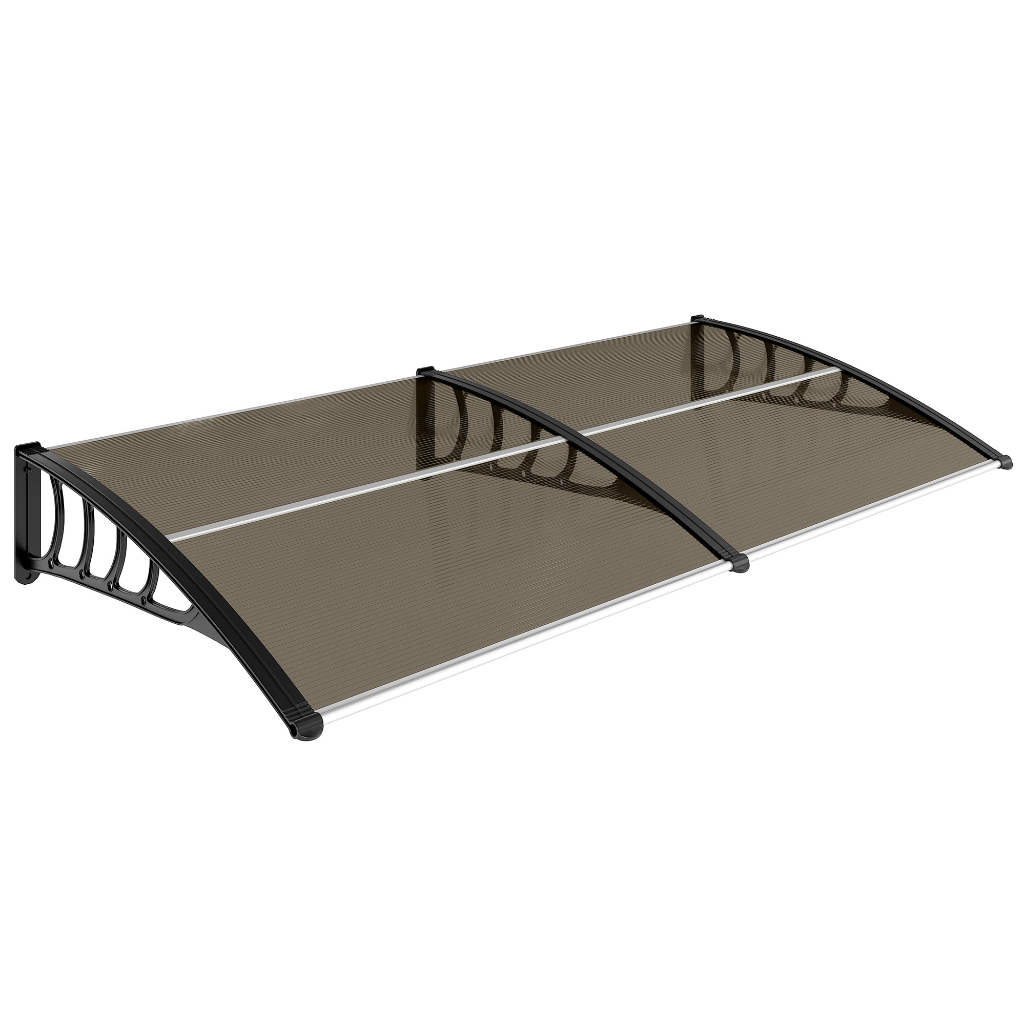 NOIORA Aluminium Door Canopy Awning - Brown - Life Essentials
