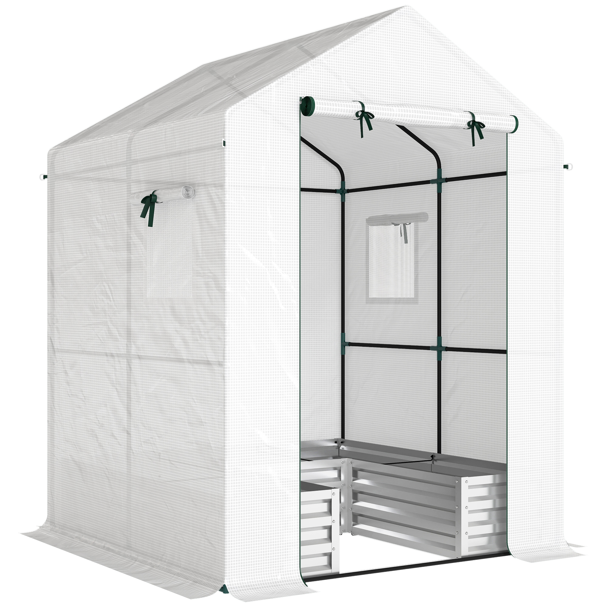 RIVEOS PE Walk-In Greenhouse - White - Life Essentials