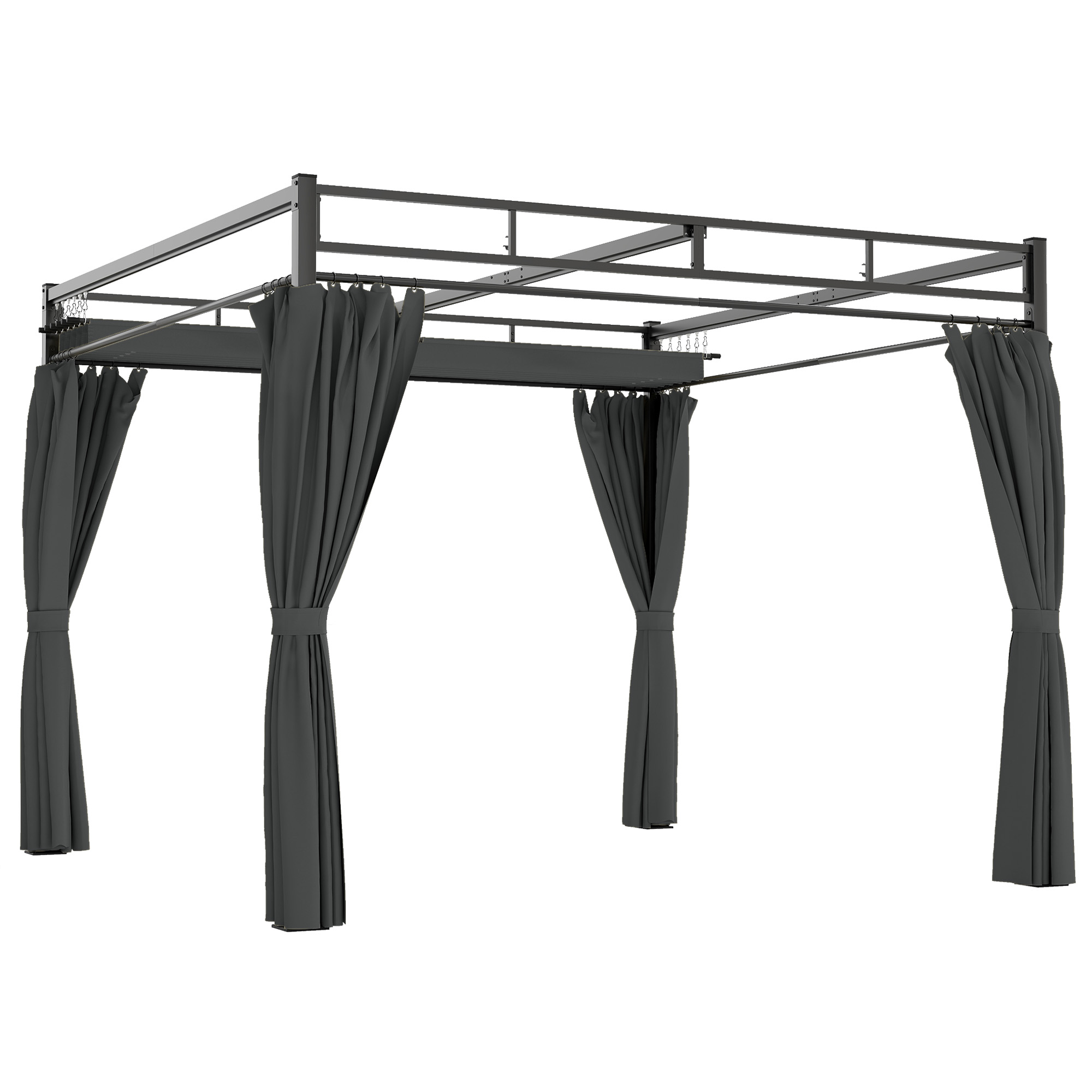 VORURE Metal Metal Pergola - Dark Grey - Life Essentials