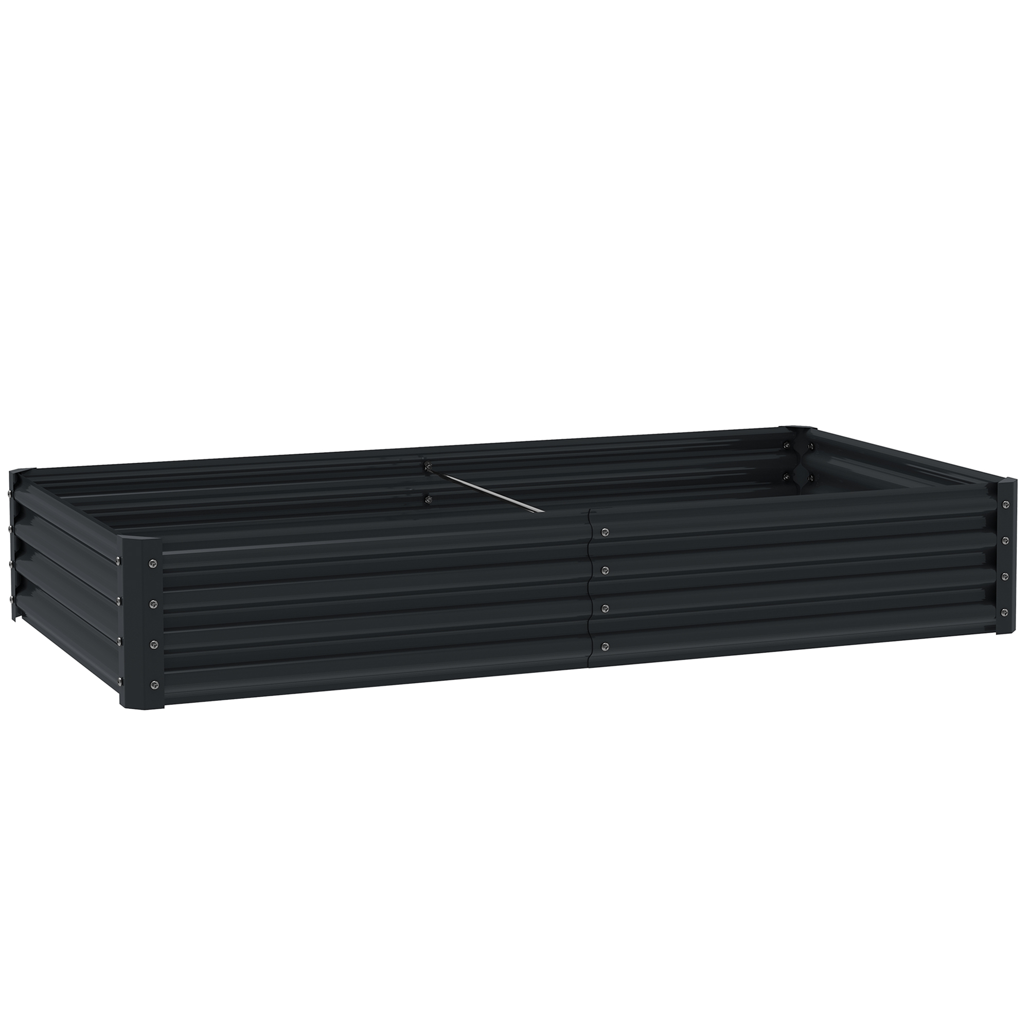 LEONIA Wooden Metal Garden Planter - Black - Life Essentials