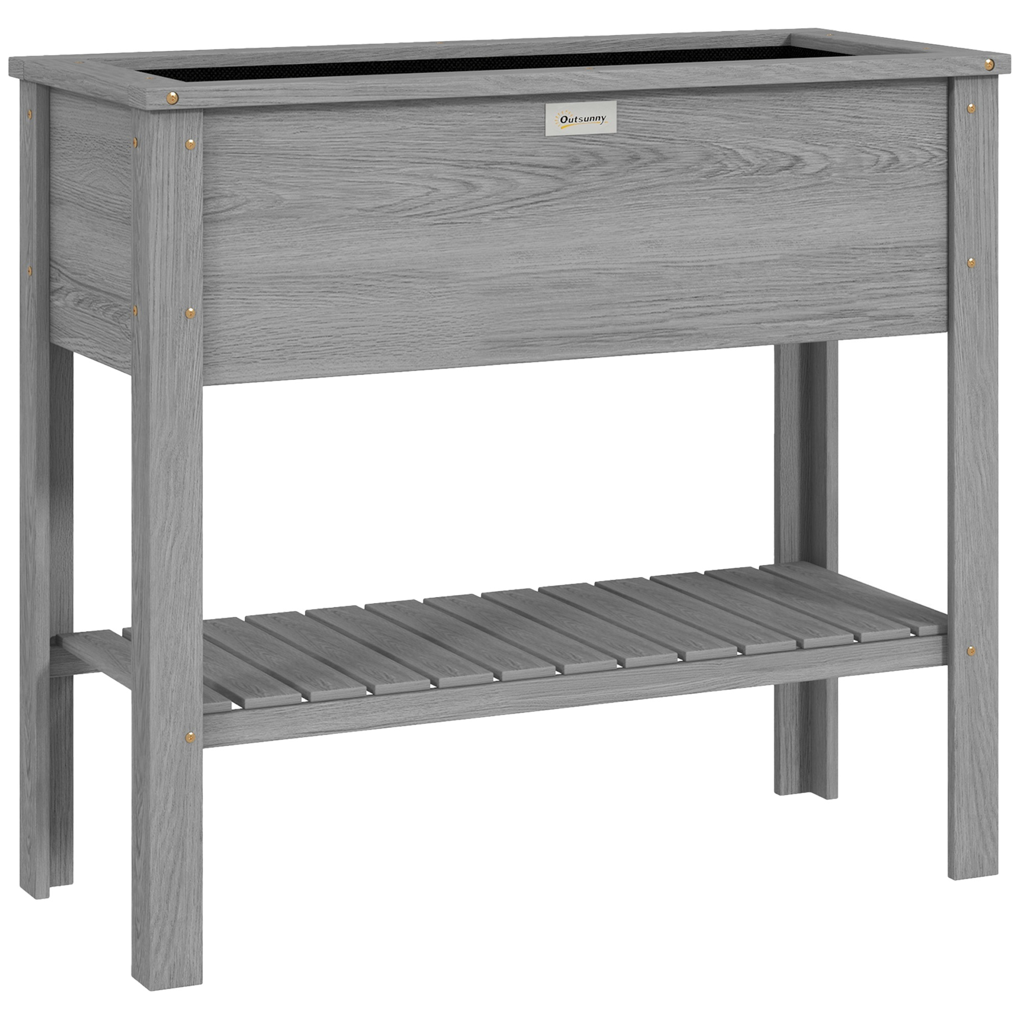 CARORA Wooden Wooden Raised Garden Bed - Grey - Life Essentials