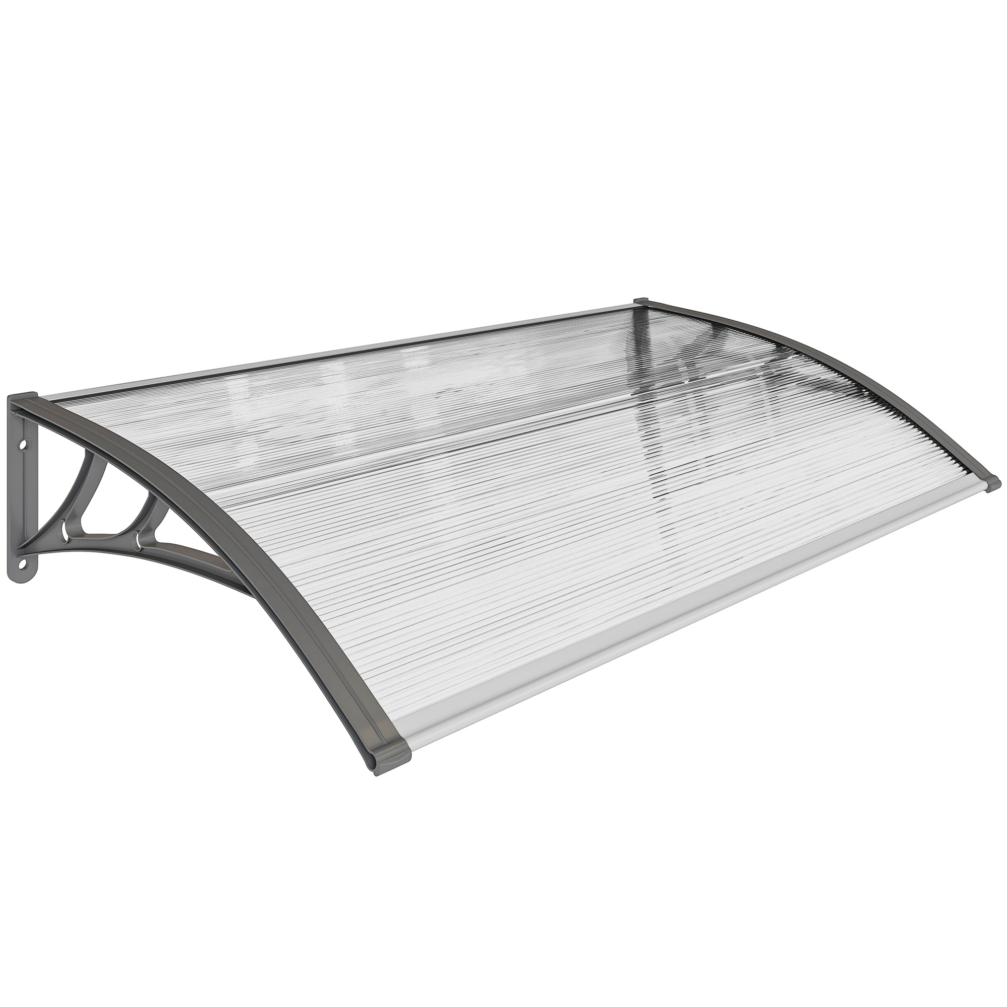 NOIEON Aluminium Door Canopy Awning - Grey - Life Essentials