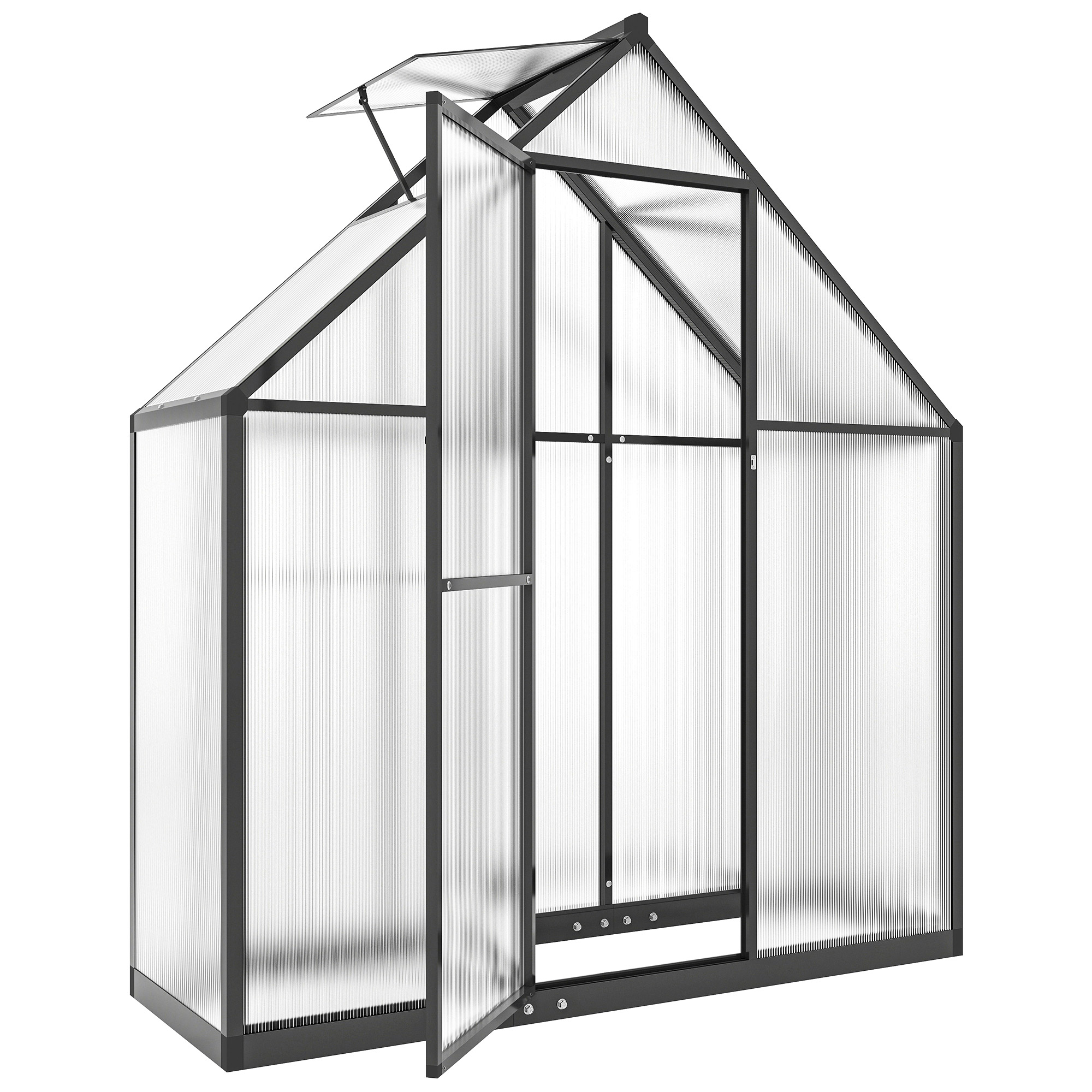 RIVIX Aluminium Polycarbonate Greenhouse - Black - Life Essentials