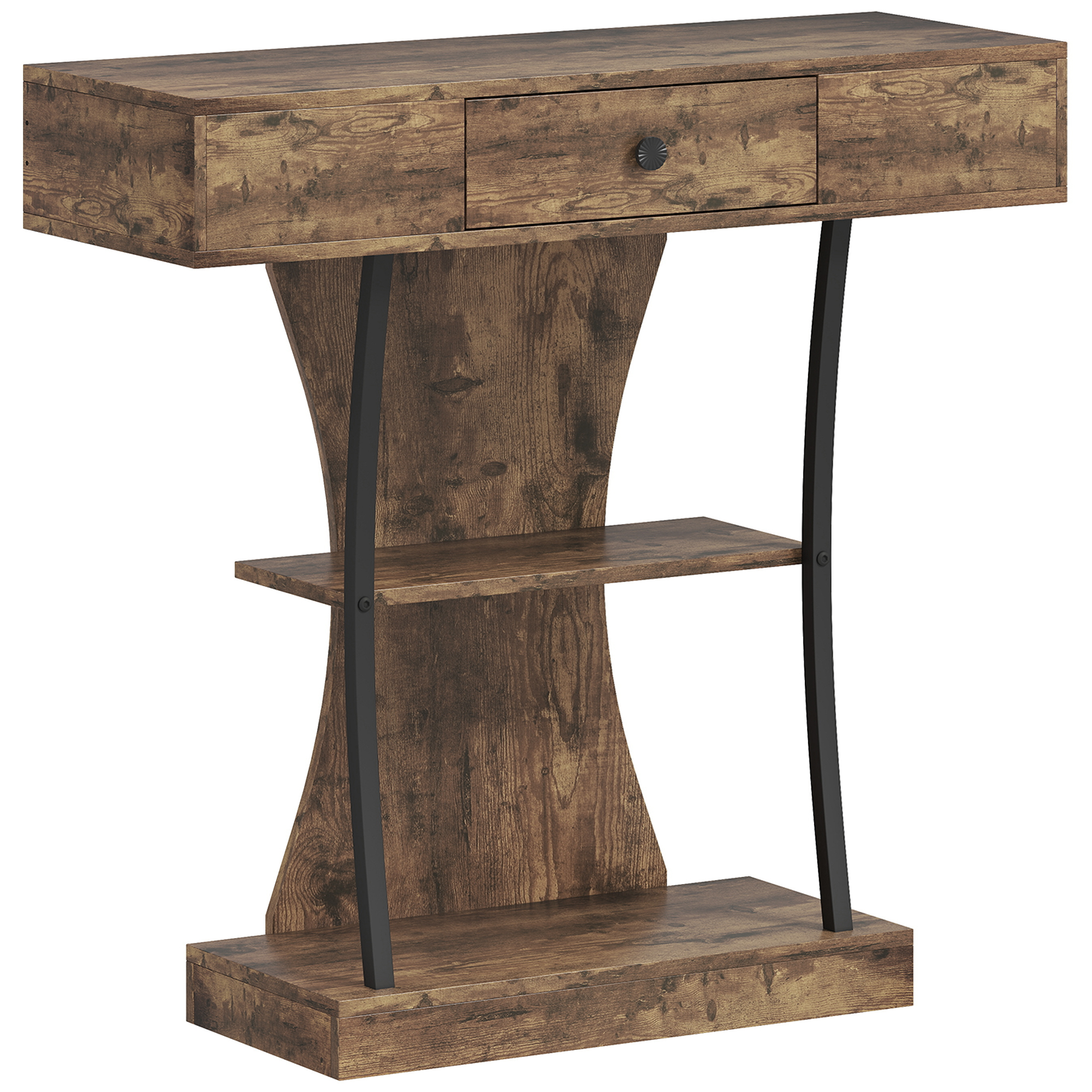 LUXVIA Wooden Console Table - Brown - Life Essentials