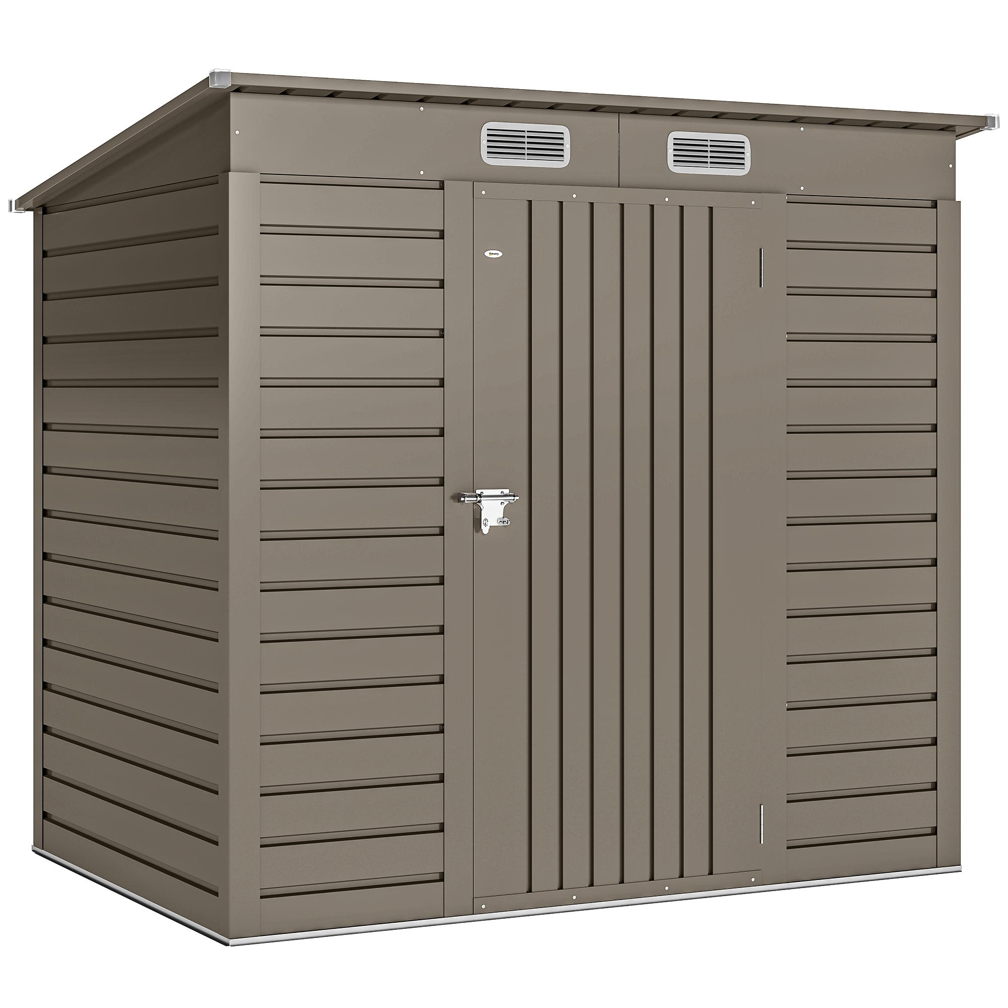 SERVIA Steel Metal Garden Shed - Light Grey - Life Essentials
