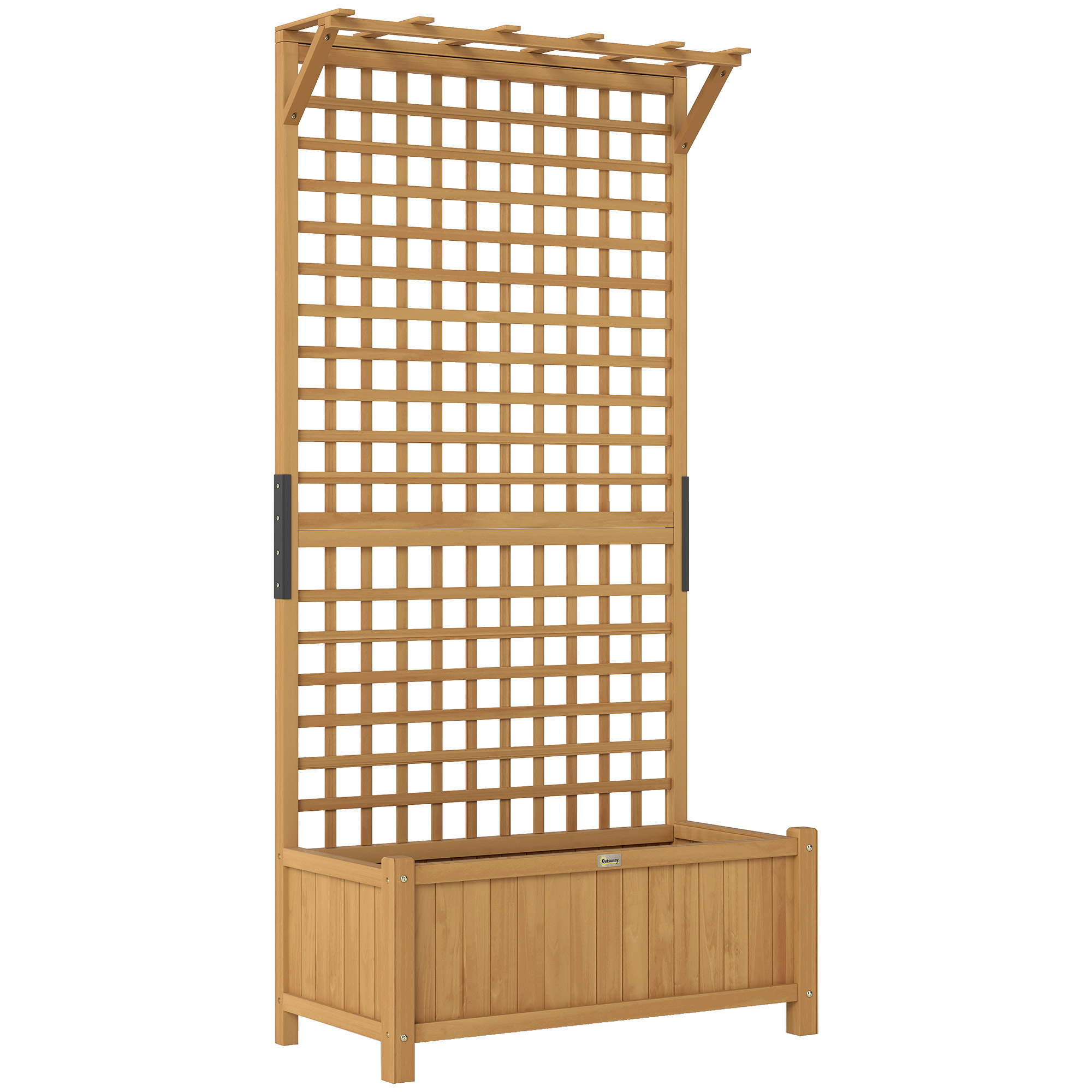 CARARI Wooden Raised Planter with Trellis - Yellow - Life Essentials