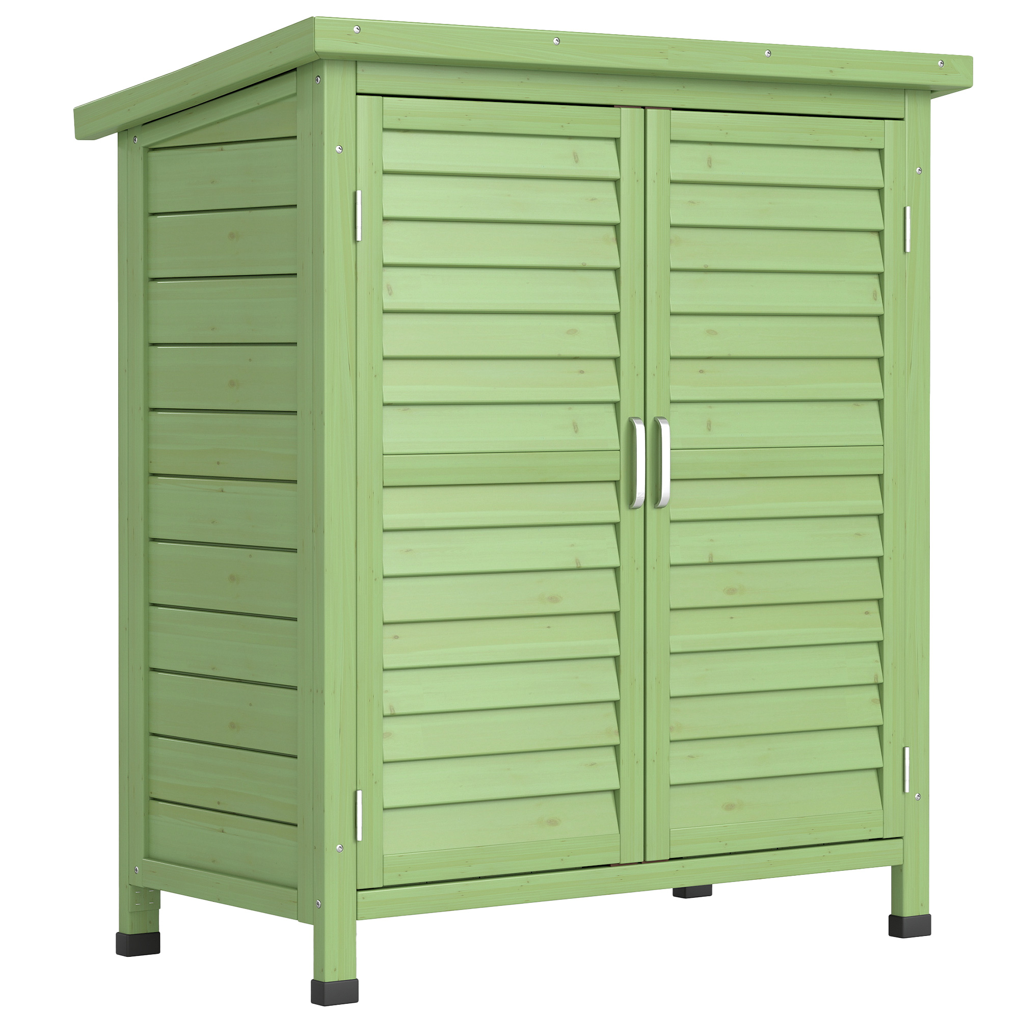AURSTE Wooden Wooden Garden Shed - Green - Life Essentials