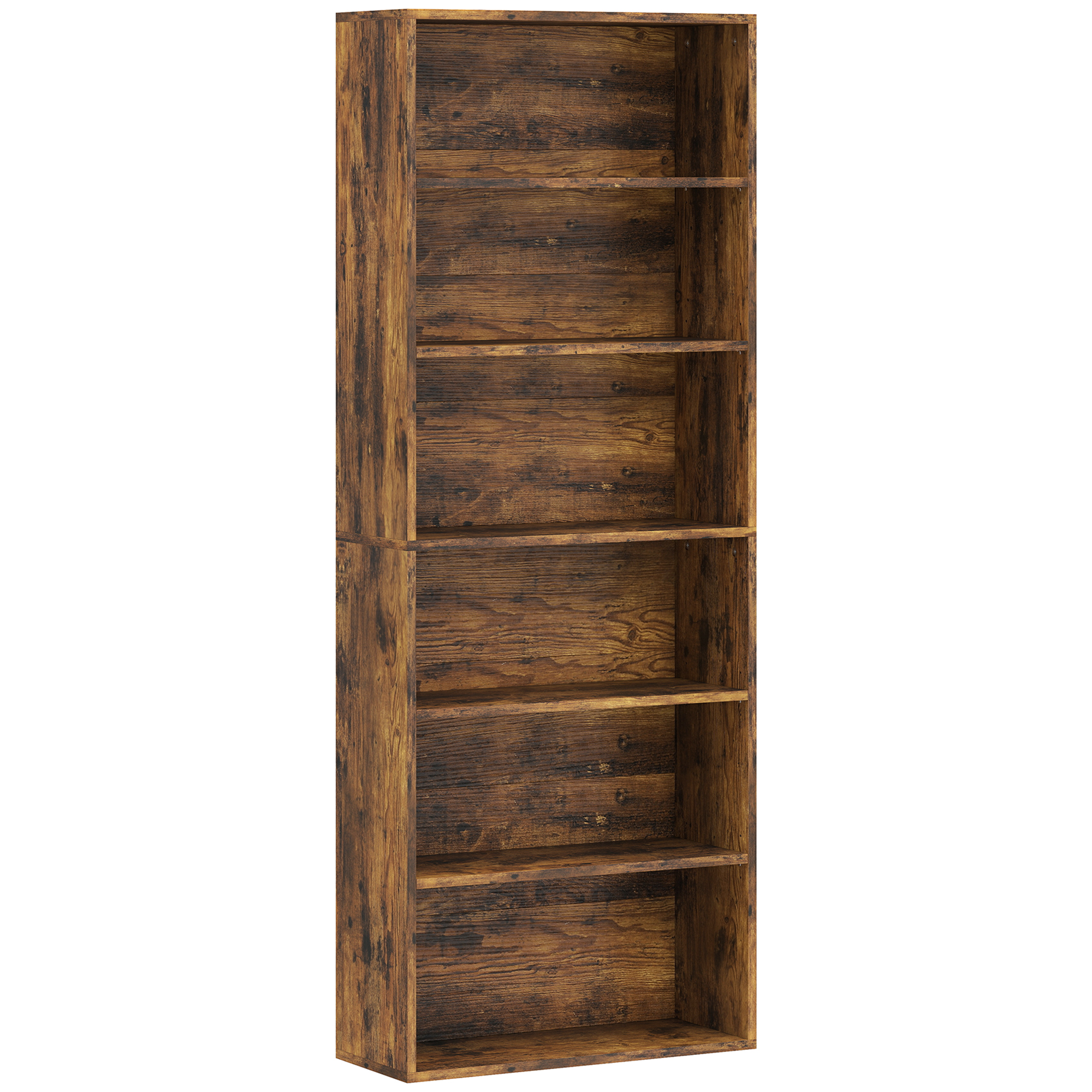 ALTTOR Wooden 6 Shelf Bookcase - Brown - Life Essentials