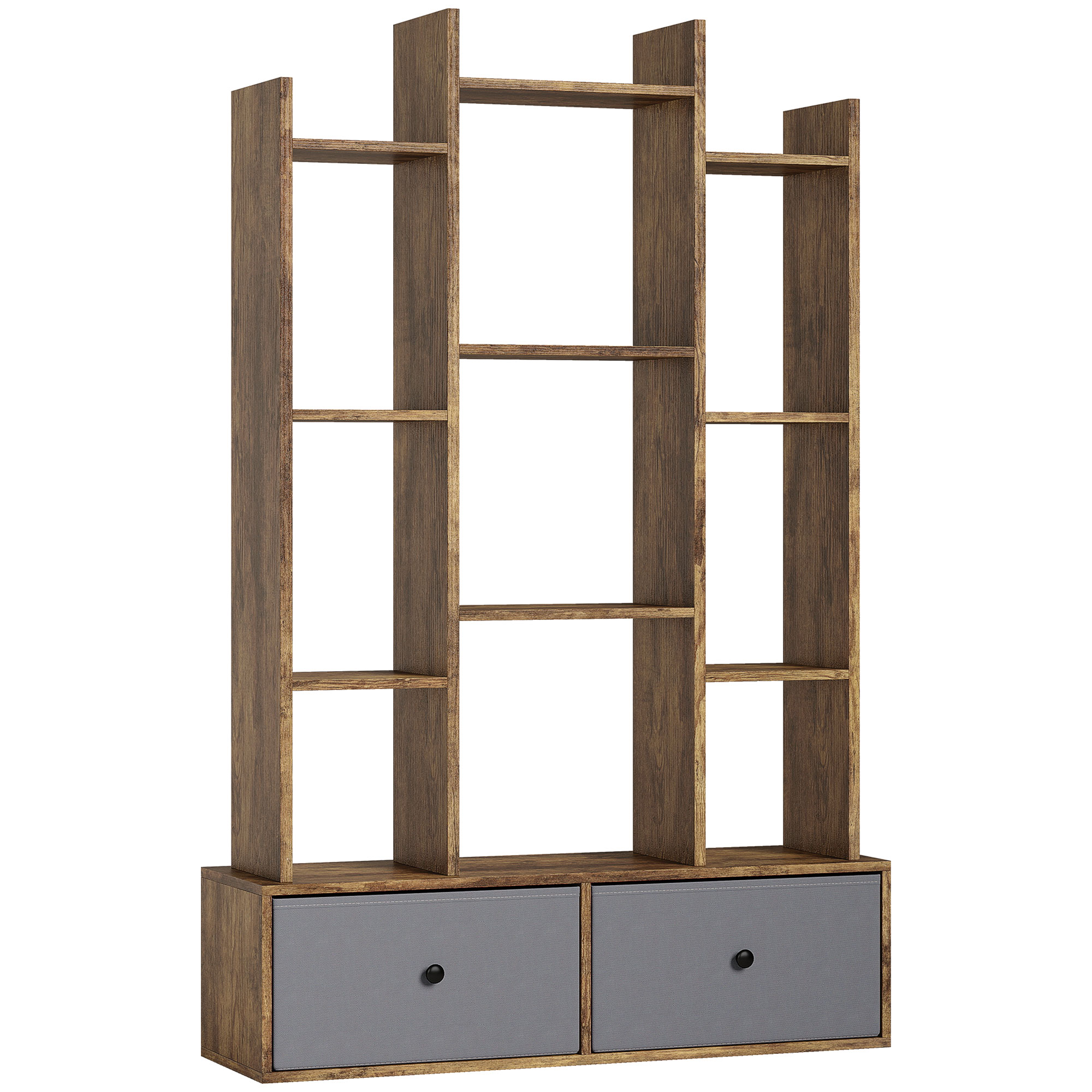 PHOECAS Wooden Storage Shelf Unit - Brown - Life Essentials