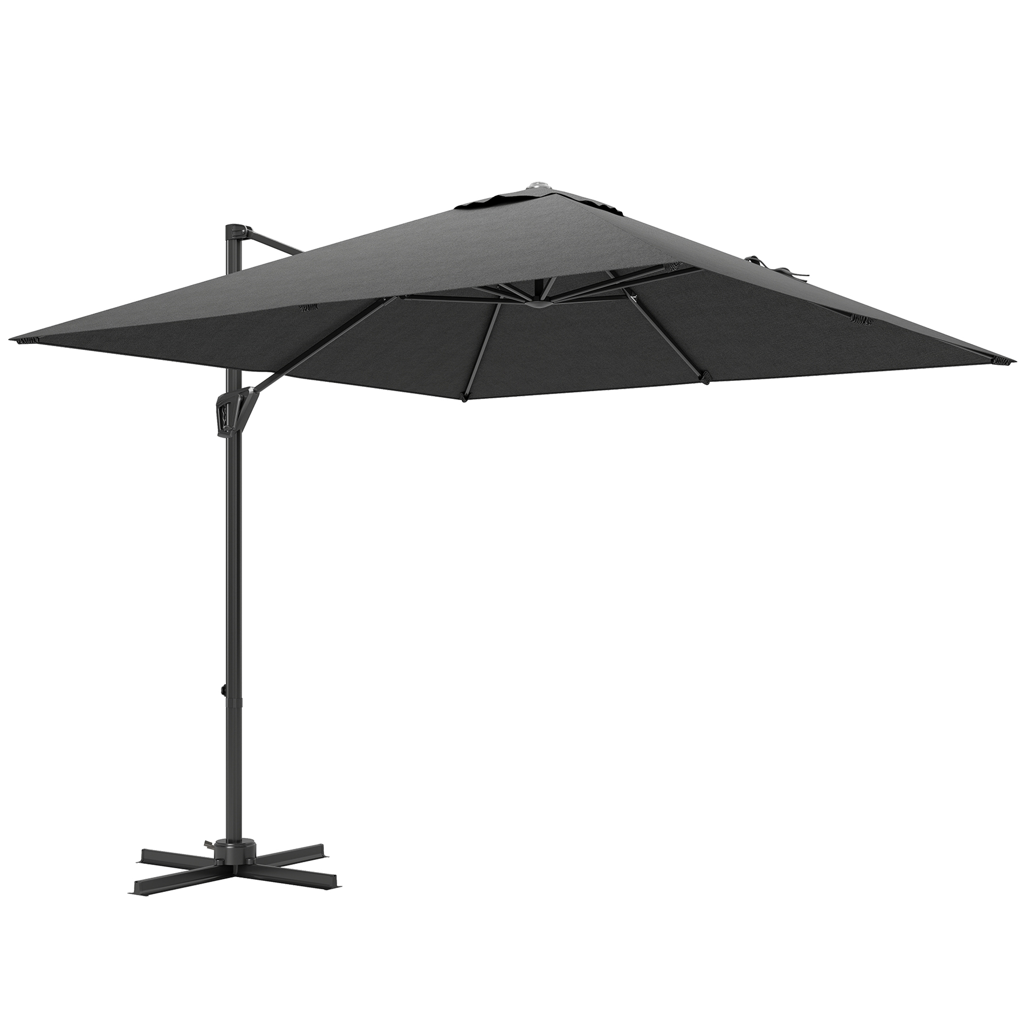 VORAUX Metal Offset Parasol Umbrella - Dark Grey - Life Essentials