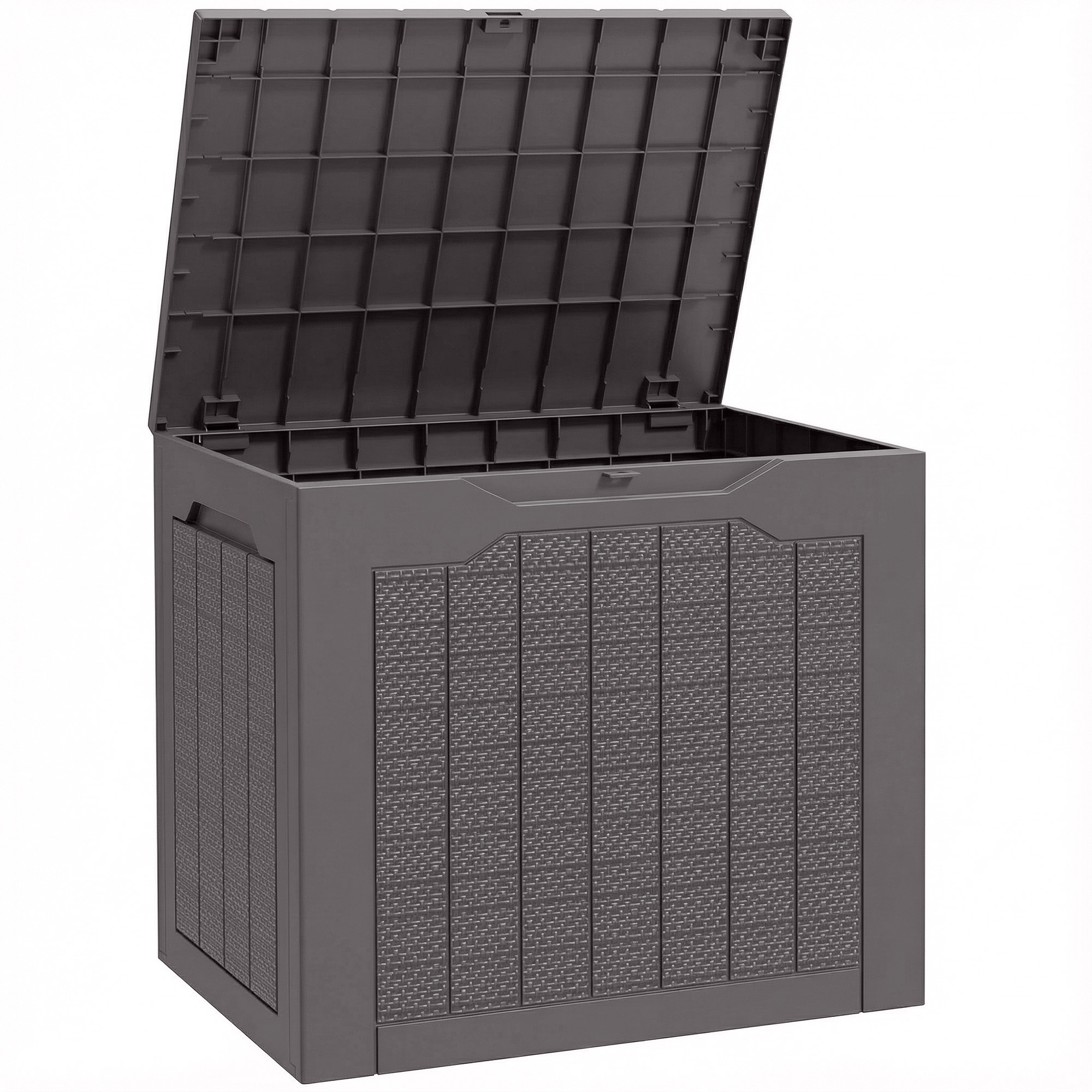 SERIVO Plastic Plastic Garden Storage Box - Brown - Life Essentials