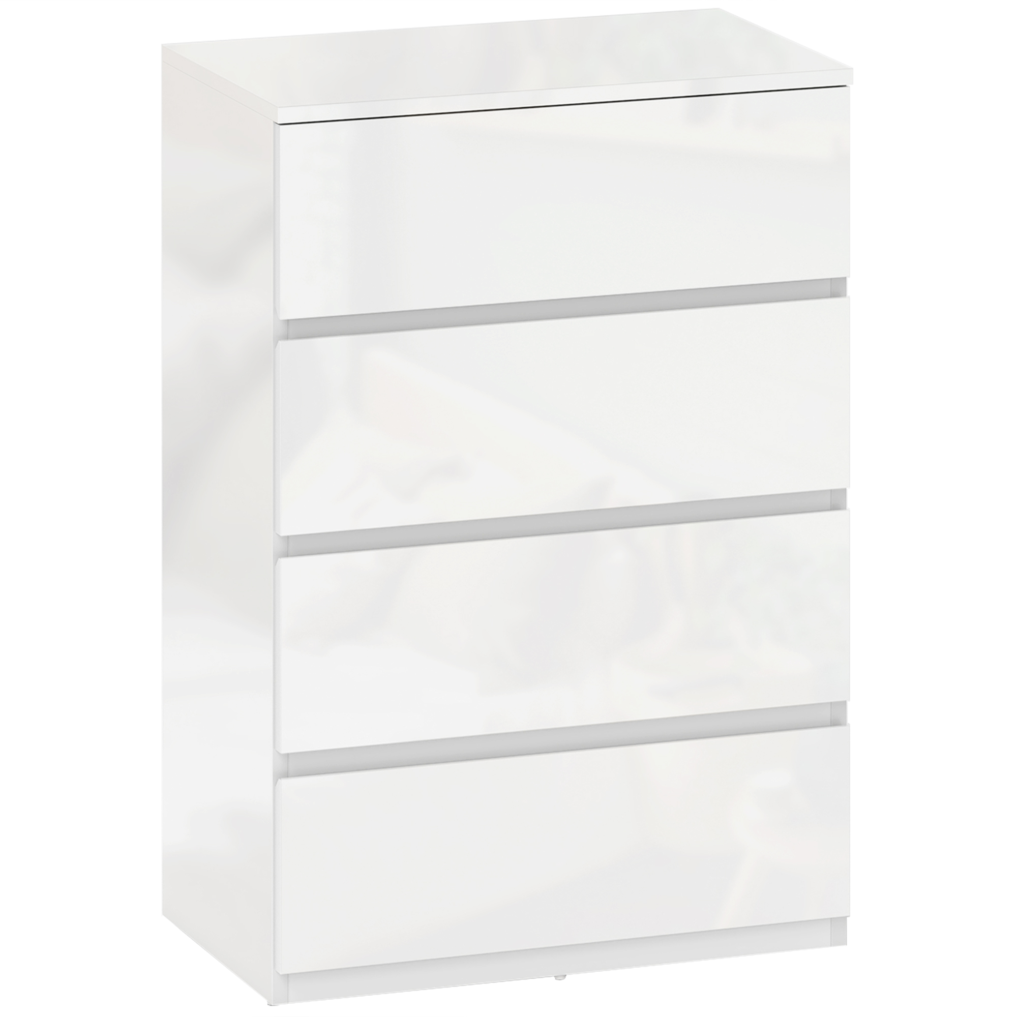 VELELI White Chest of Drawers - Small-sized, 4 Drawers - Life Essentials