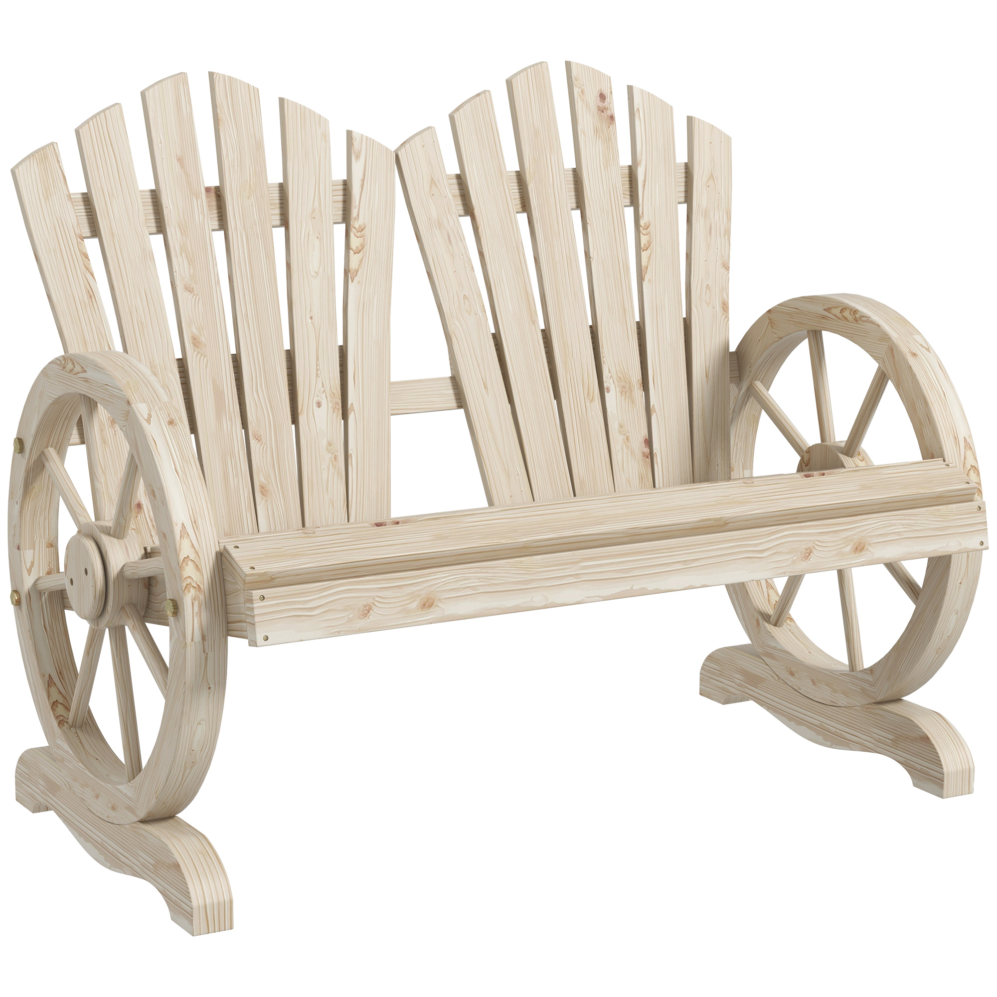 VALON Wooden Wooden Garden Loveseat - Light Wood - Life Essentials