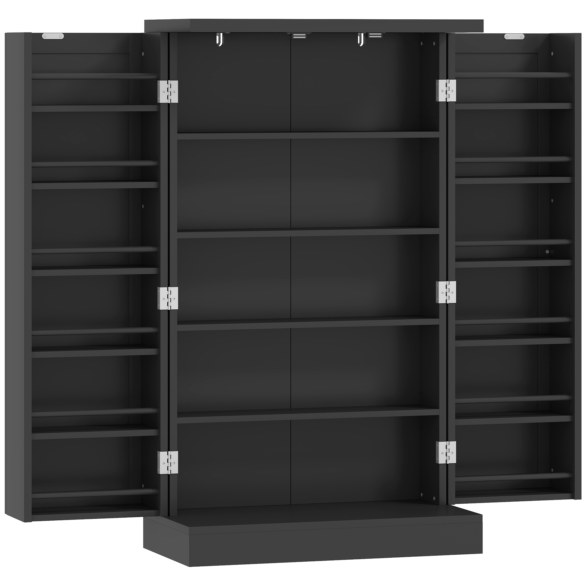 ZEPSYL Wooden Kitchen Pantry Cabinet - Black - Life Essentials