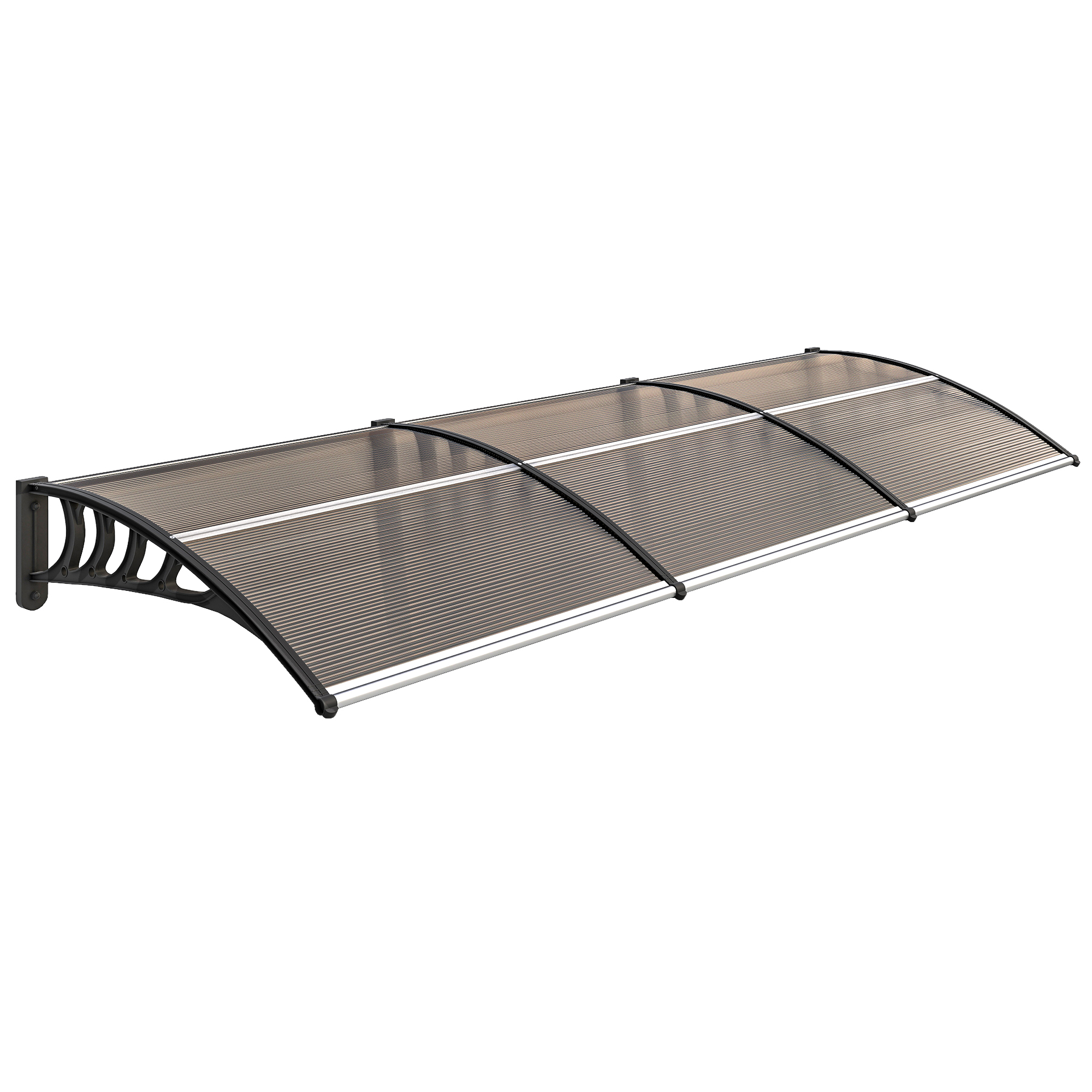 NOIARA Aluminium Door Canopy Awning - Brown - Life Essentials