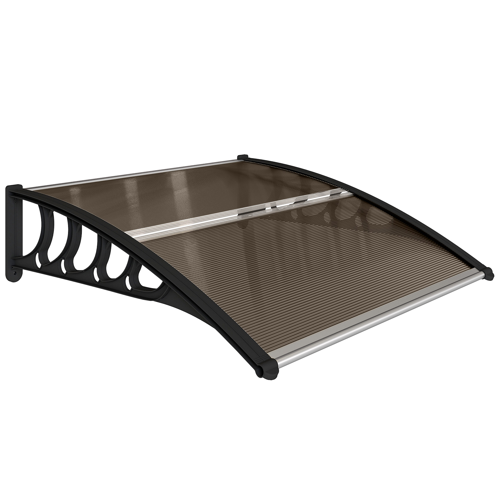 NOIELI Aluminium Door Canopy Awning - Brown - Life Essentials