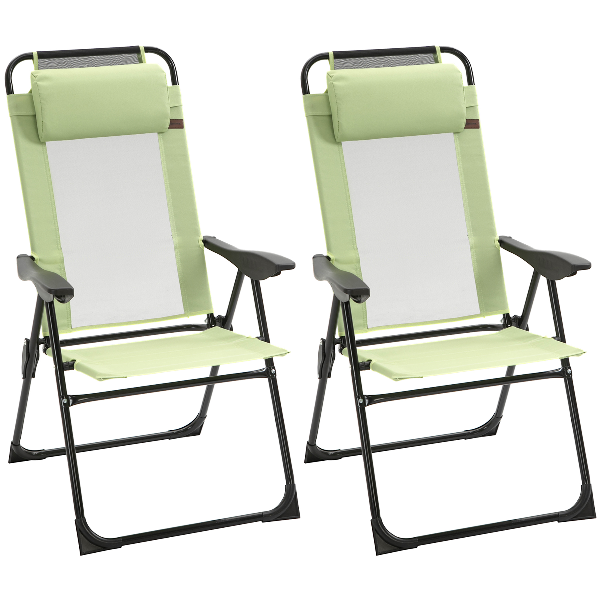 ELVURE Fabric Folding Garden Chair Set - Green - Life Essentials
