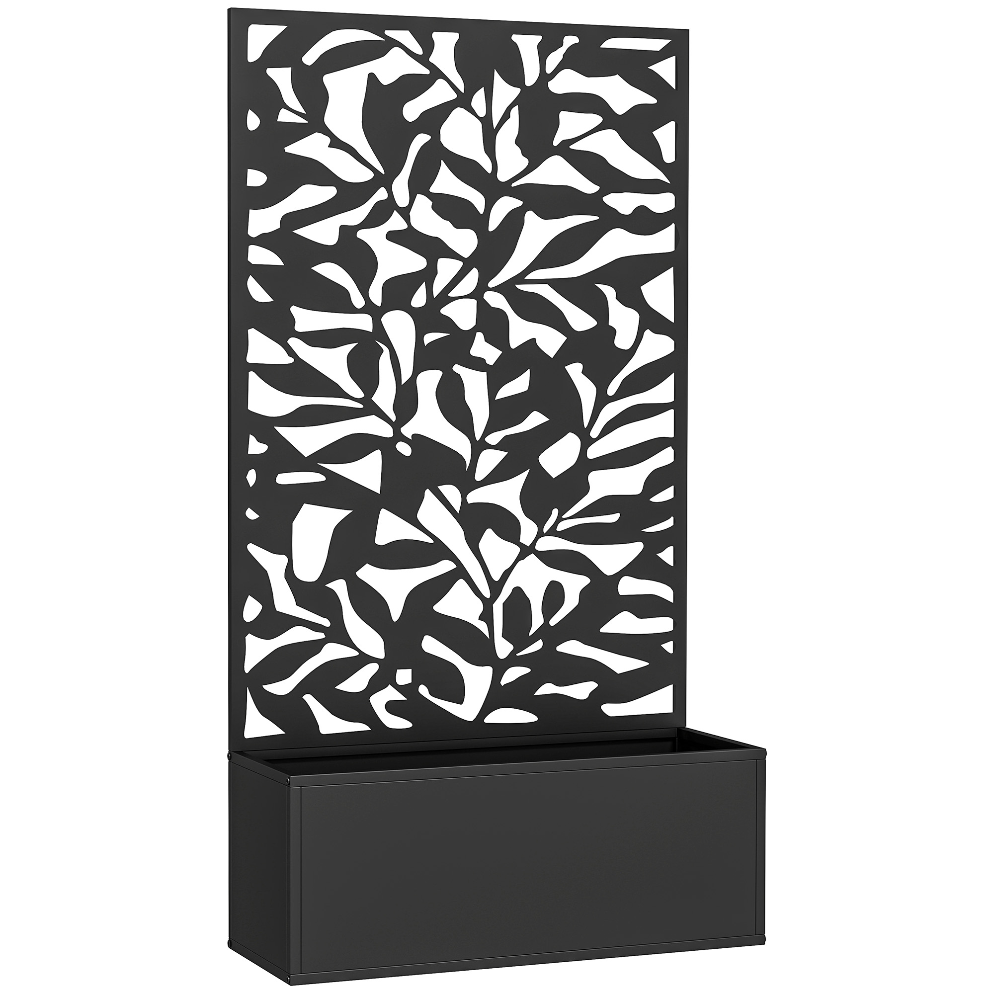 RIVIA Metal Metal Raised Planter with Trellis - Black - Life Essentials
