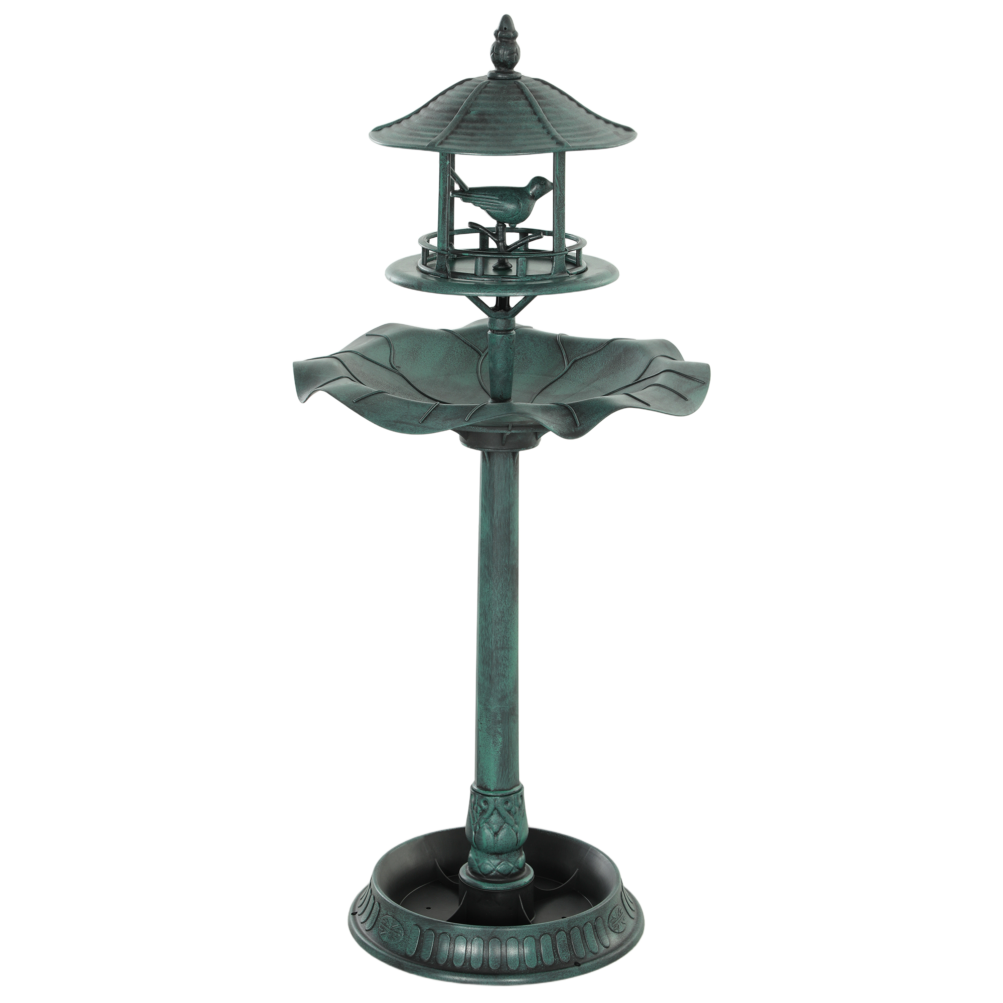 MONIS PP Garden Bird Bath - Green - Life Essentials