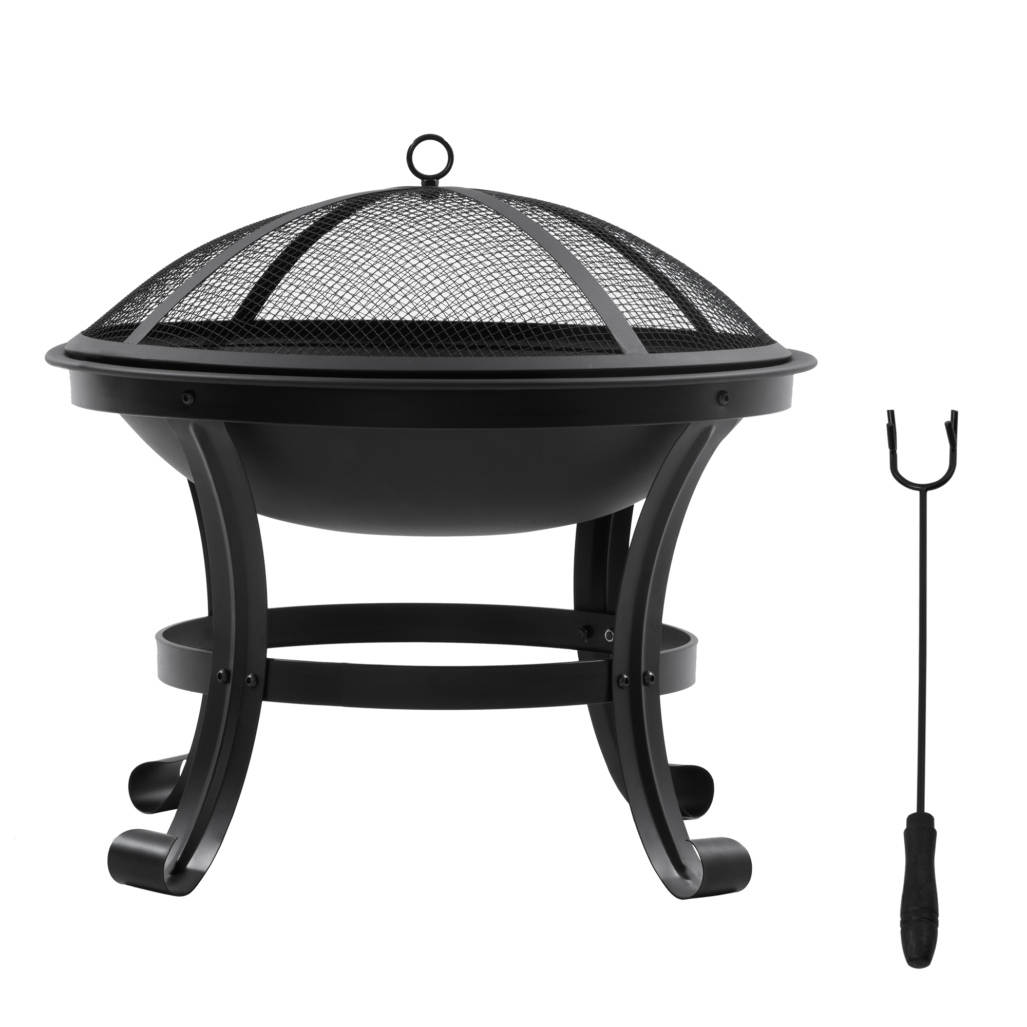 MONON Steel Outdoor Fire Pit - Black - Life Essentials