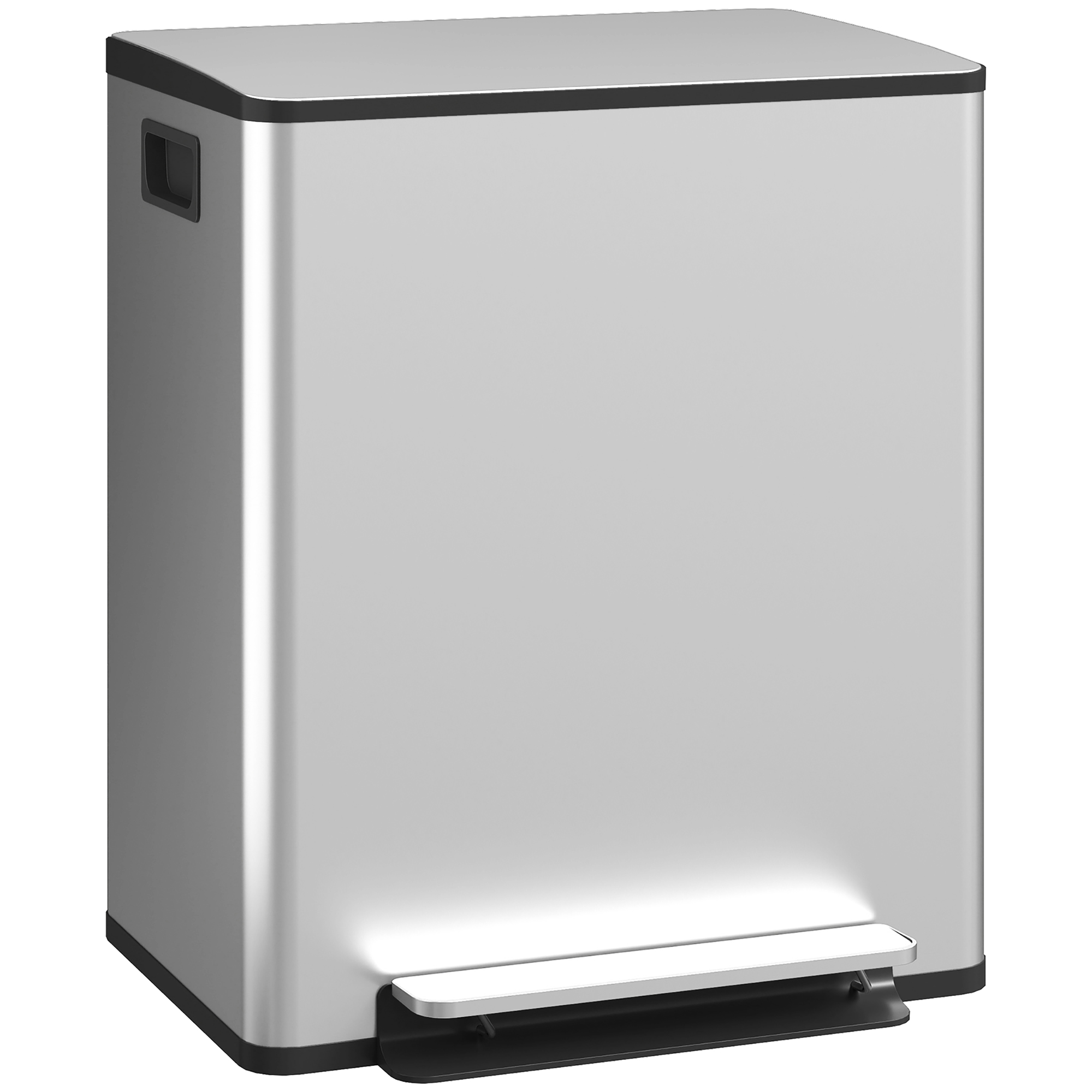 OPMON Metal Dual Compartment Bin - Silver - Life Essentials
