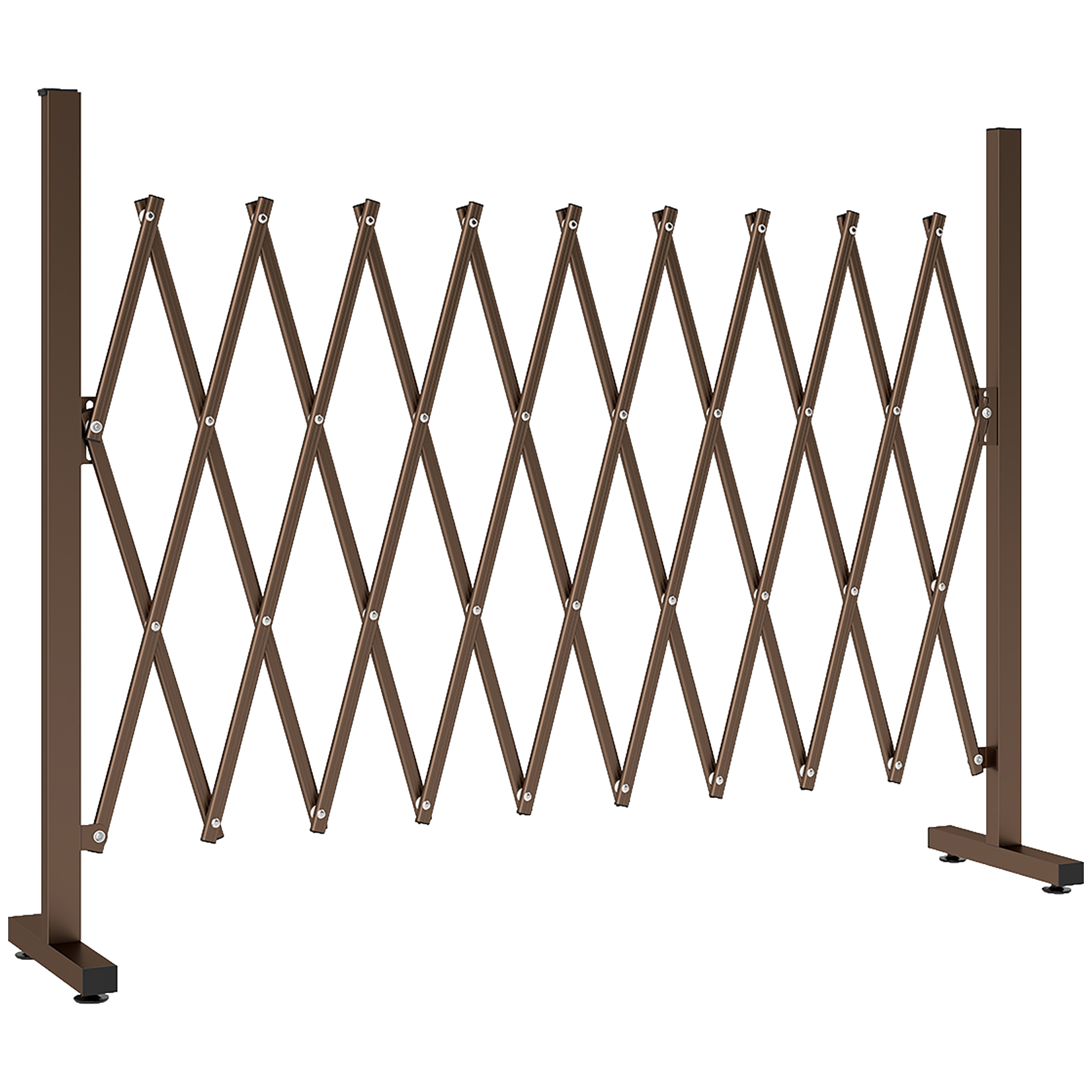 BELIA Wooden Expanding Trellis Fence - Dark Brown - Life Essentials