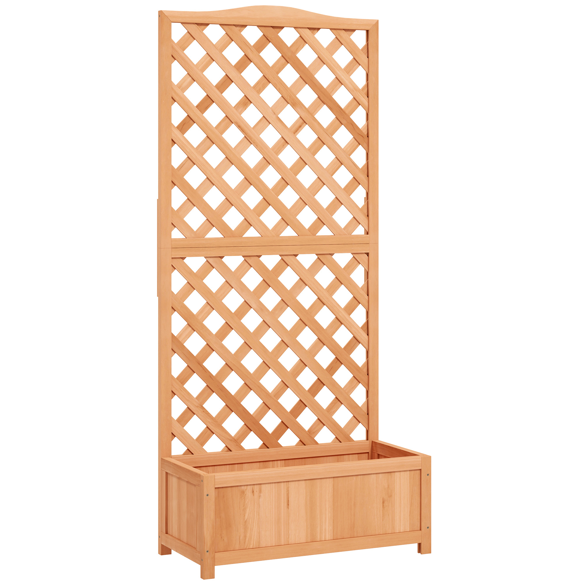 CARELI Wooden Wooden Planter with Trellis - Brown - Life Essentials