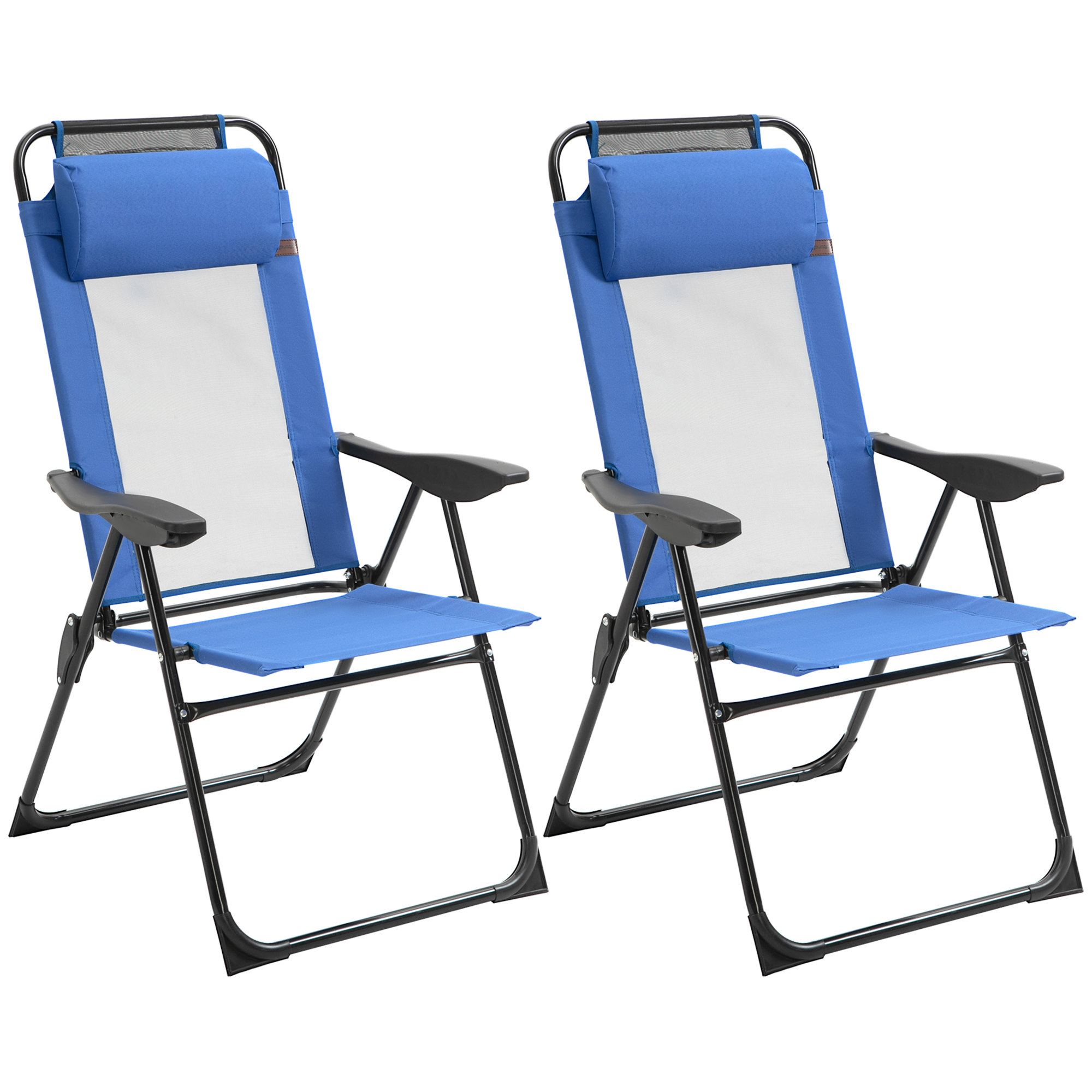 ELVURE Fabric Folding Garden Chair Set - Blue - Life Essentials
