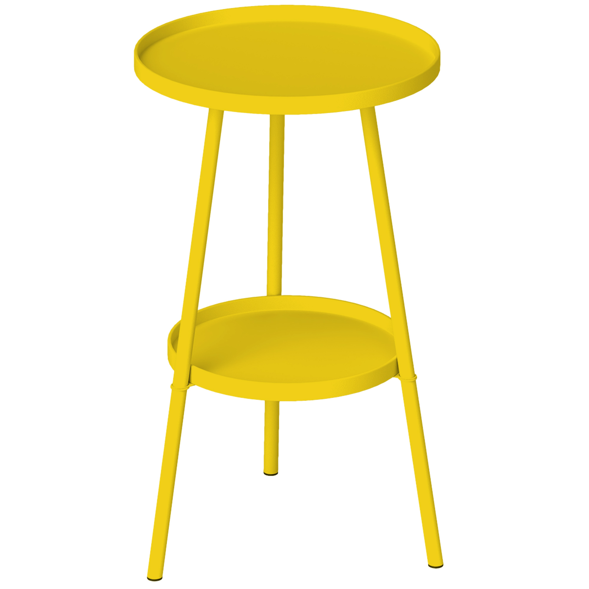 SERARA Metal 2 Tier Garden Table - Yellow - Life Essentials
