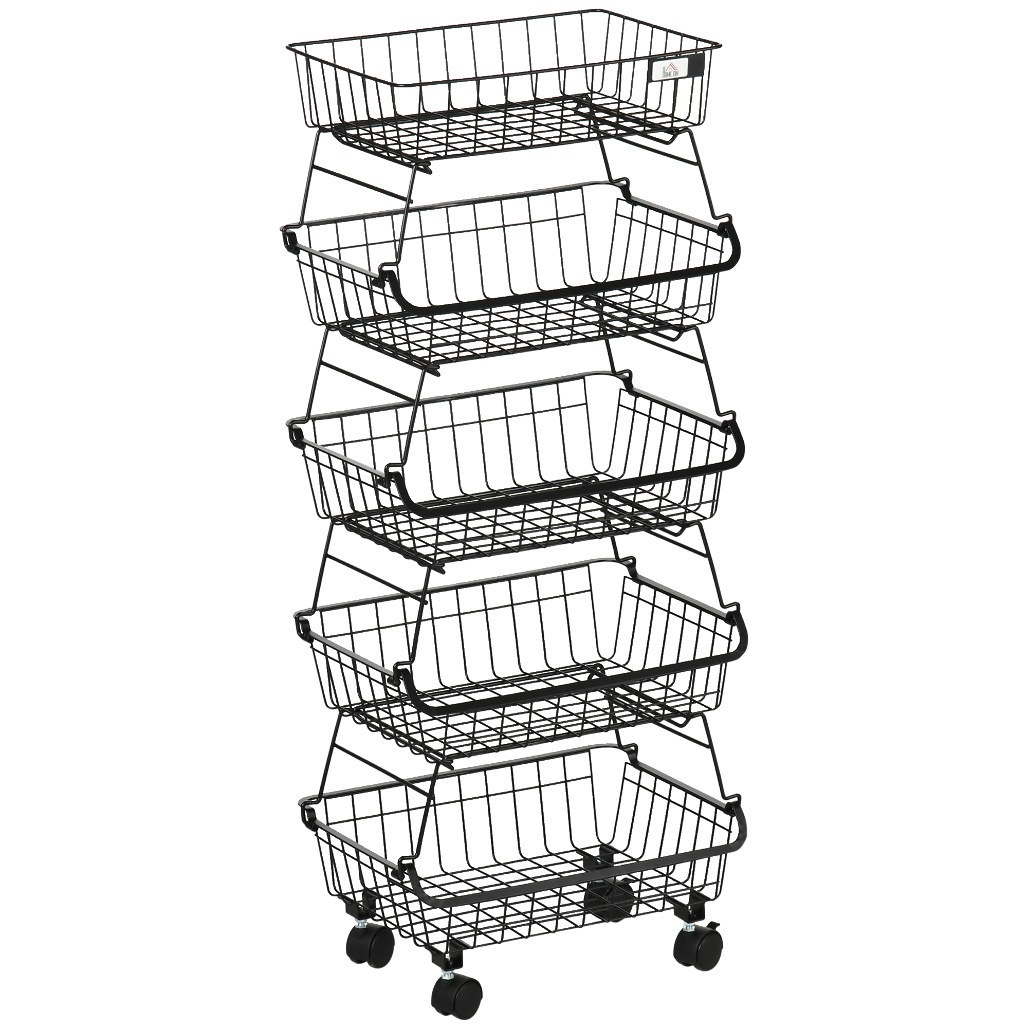 ZENEON Steel Storage Trolley - Black - Life Essentials