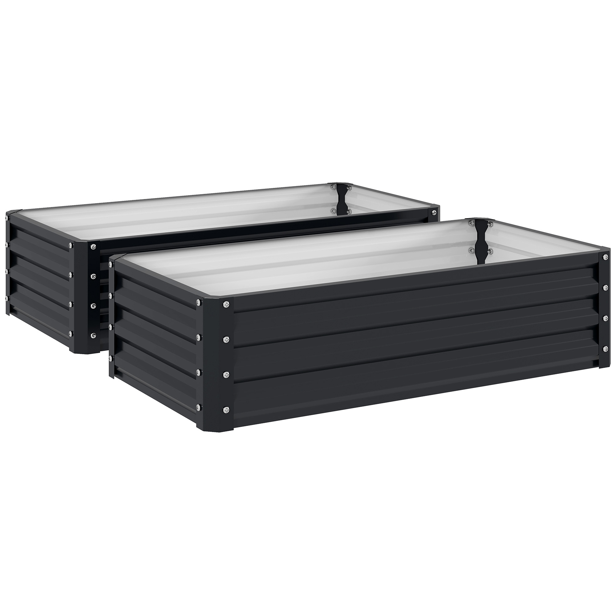 BELIVO Metal Raised Garden Bed Set - Grey - Life Essentials