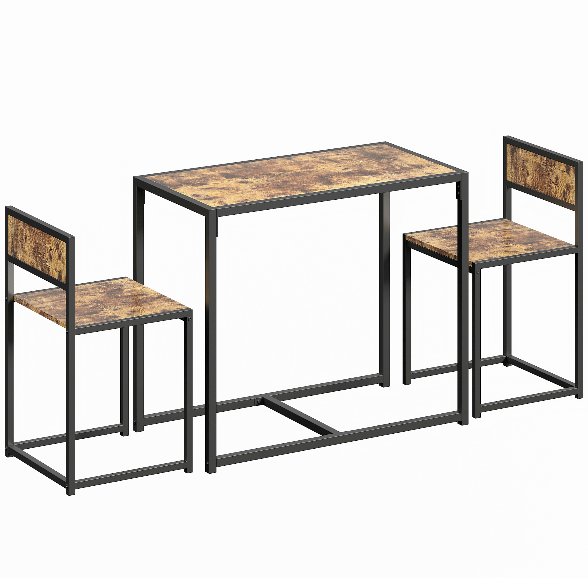 ORIIGN Wooden Table and Stool Set - Brown - Life Essentials